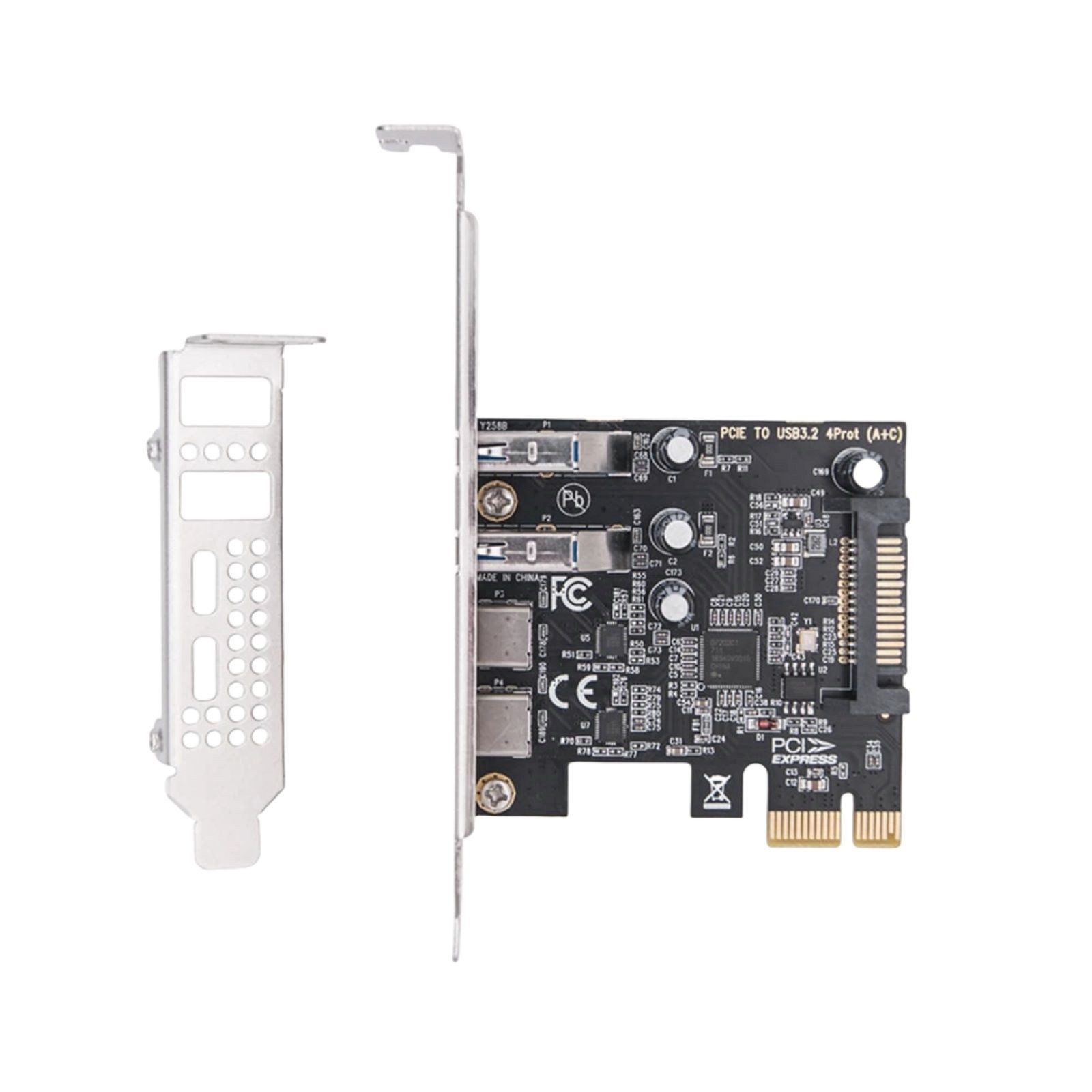 PCI Express to USB 3.2 Gen1 5Gbps PCIE Adapter Card 4 Port (2 USB-A and 2 USB-C)