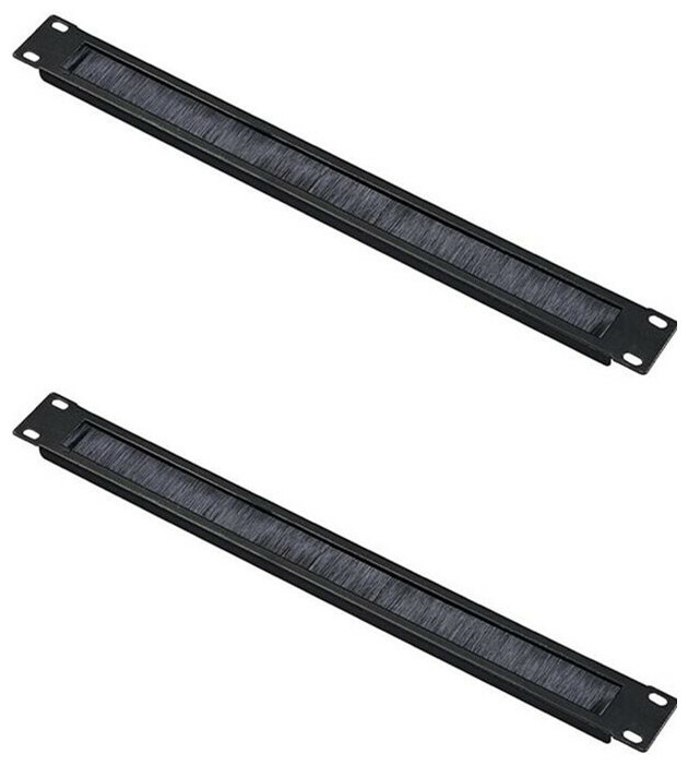2 Packs of 1U Brush Panel Cable Management 19″ Universal Panel High Density