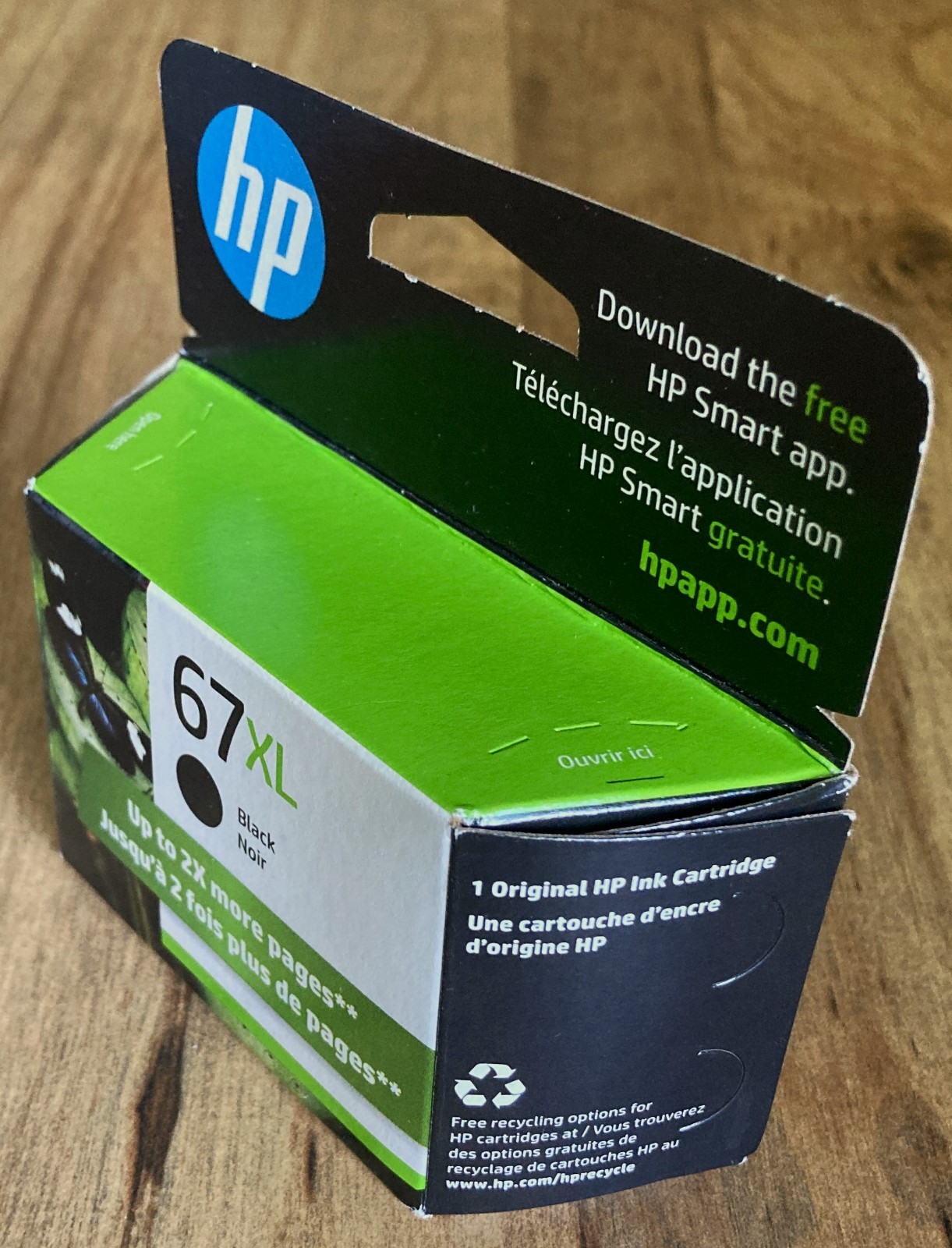 HP 67XL Black Ink Cartridge Genuine Expires April 2027 NEW SEALED