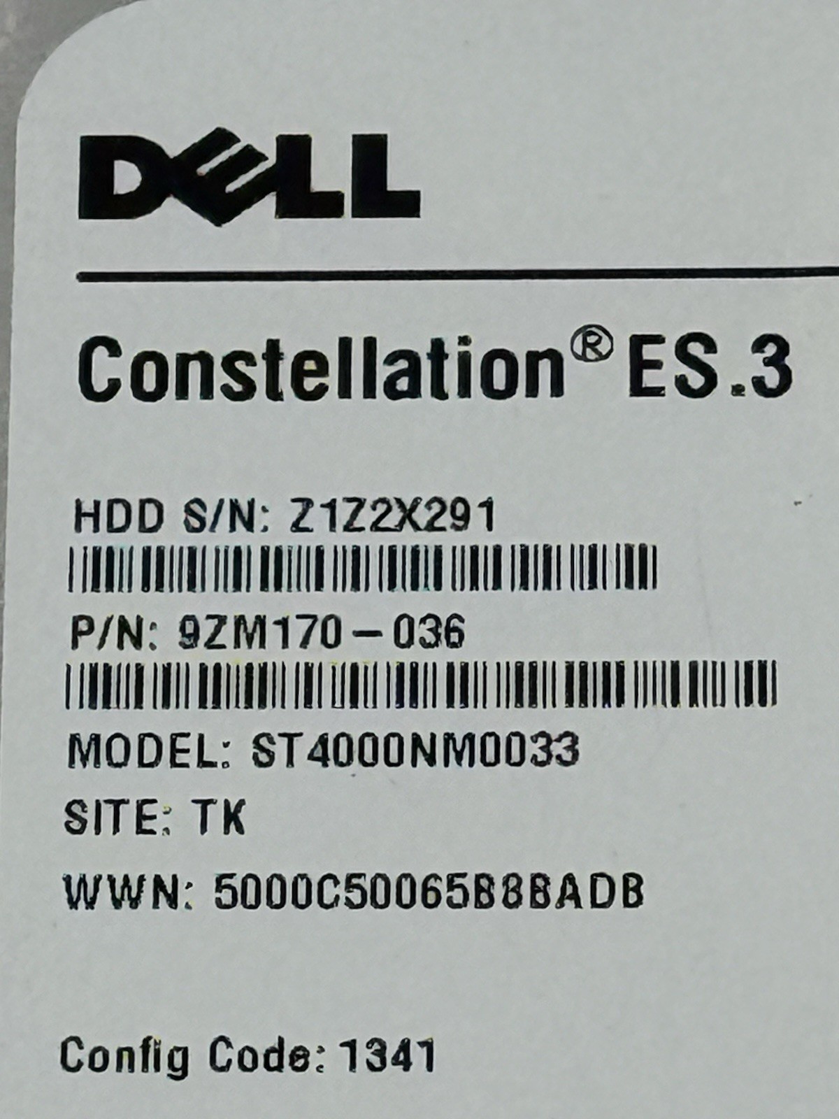 Dell Constellation ES.3 4TB 3.5″ SATA Hard Drive ST4000NM0033 7200RPM HDD