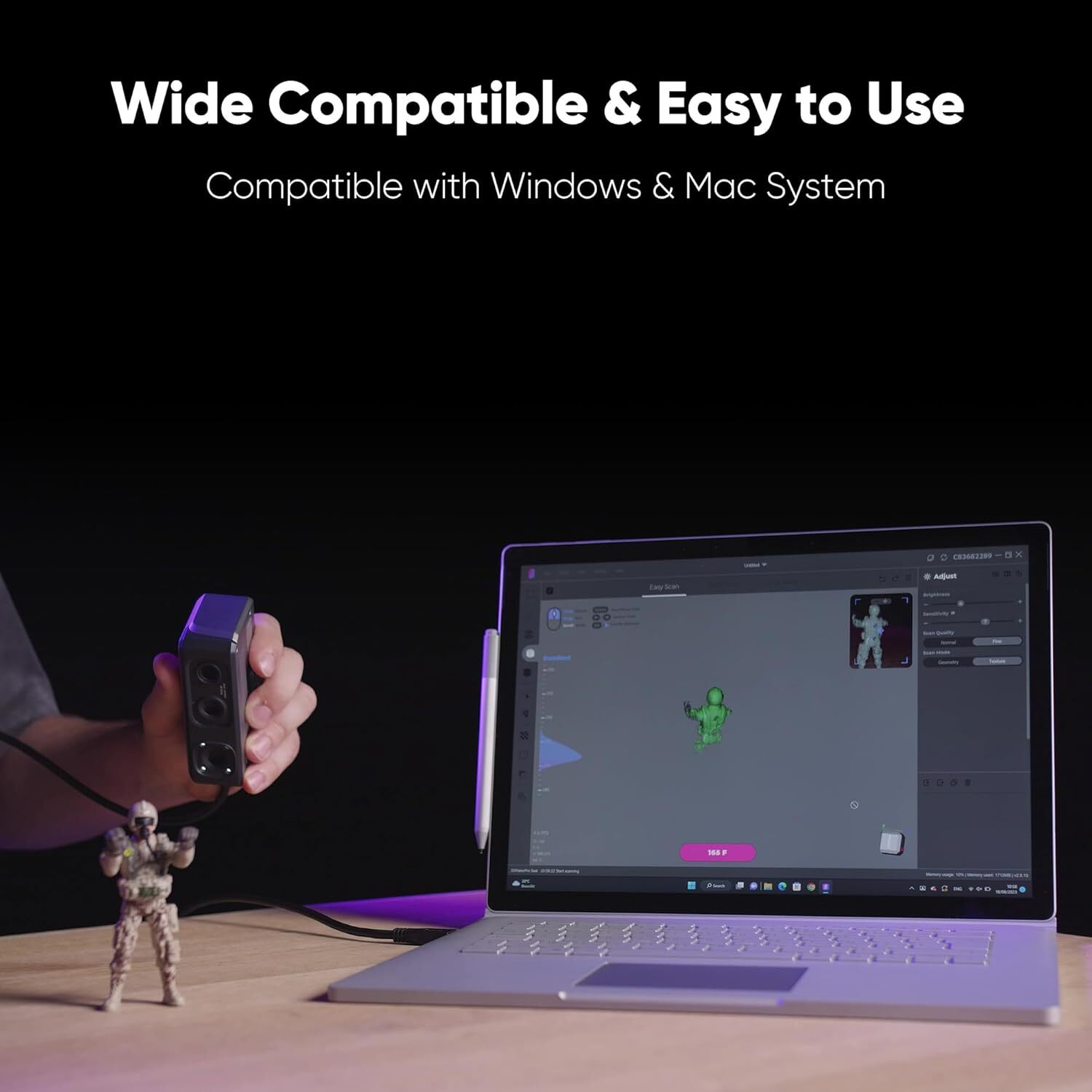 3DMakerpro Handheld 3D Scanner For 3D-Printing 0.01mm Accuracy 10FPS Seal New