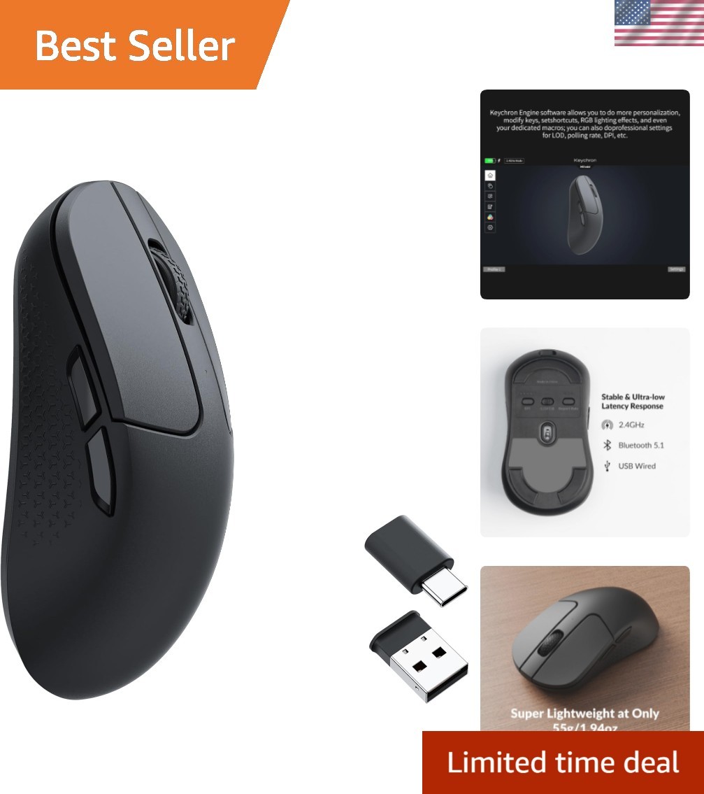 Lightweight M3 Mini Bluetooth Gaming Mouse – PixArt 3395, Up to 70 Hour Battery