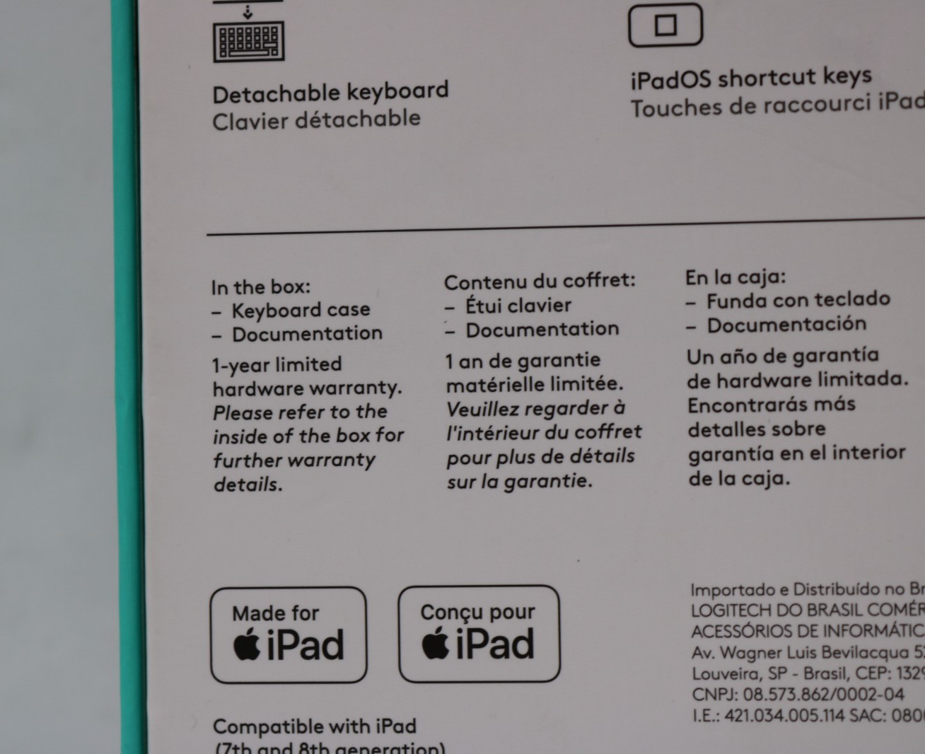 Logitech Combo Touch iPad Keyboard Case (7th, 8th, 9th Gen) – Graphite – NEW!