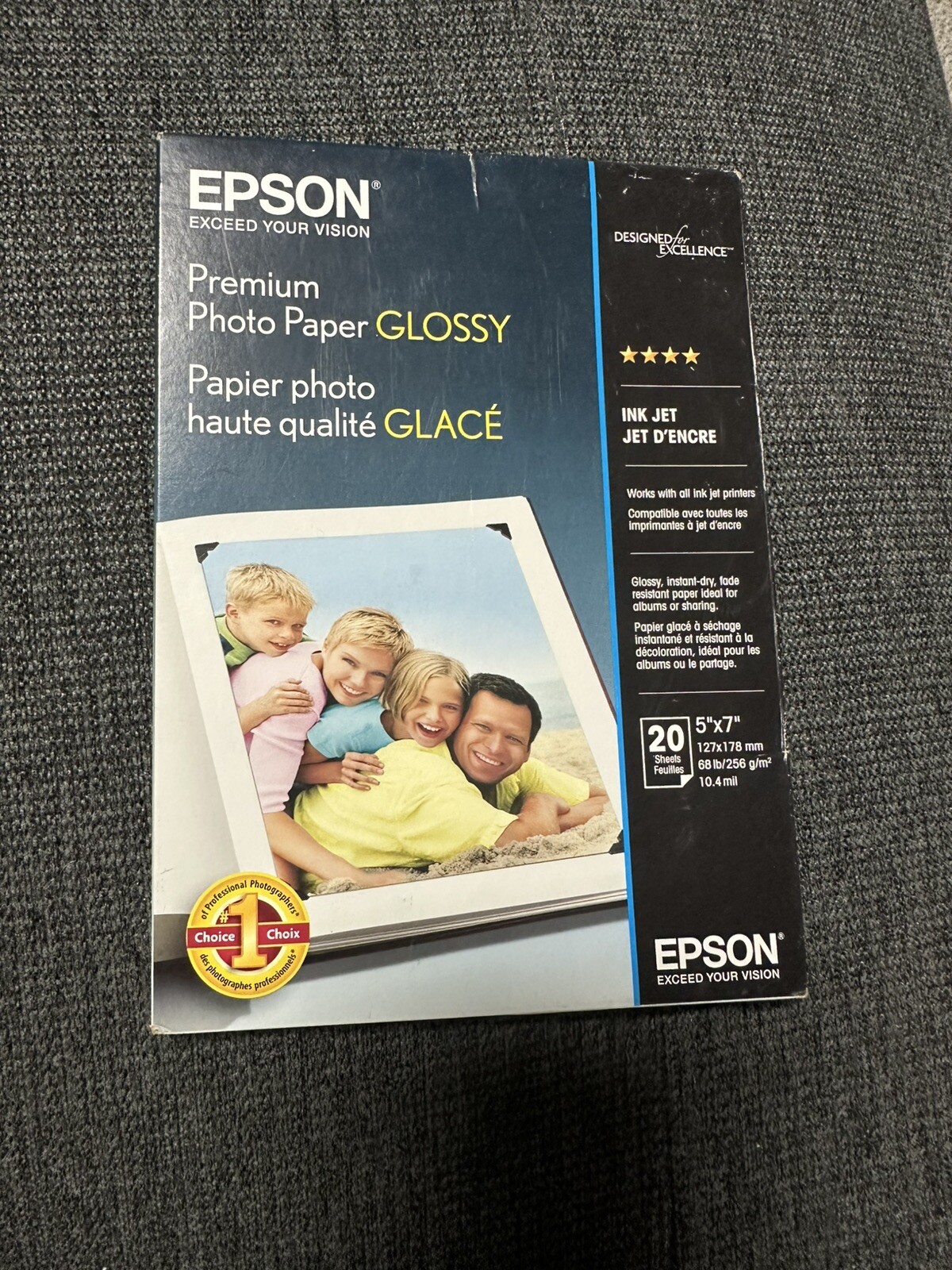 20 Sheets – EPSON Premium Photo Paper – GLOSSY – 5×7 Inches – UNOPENED