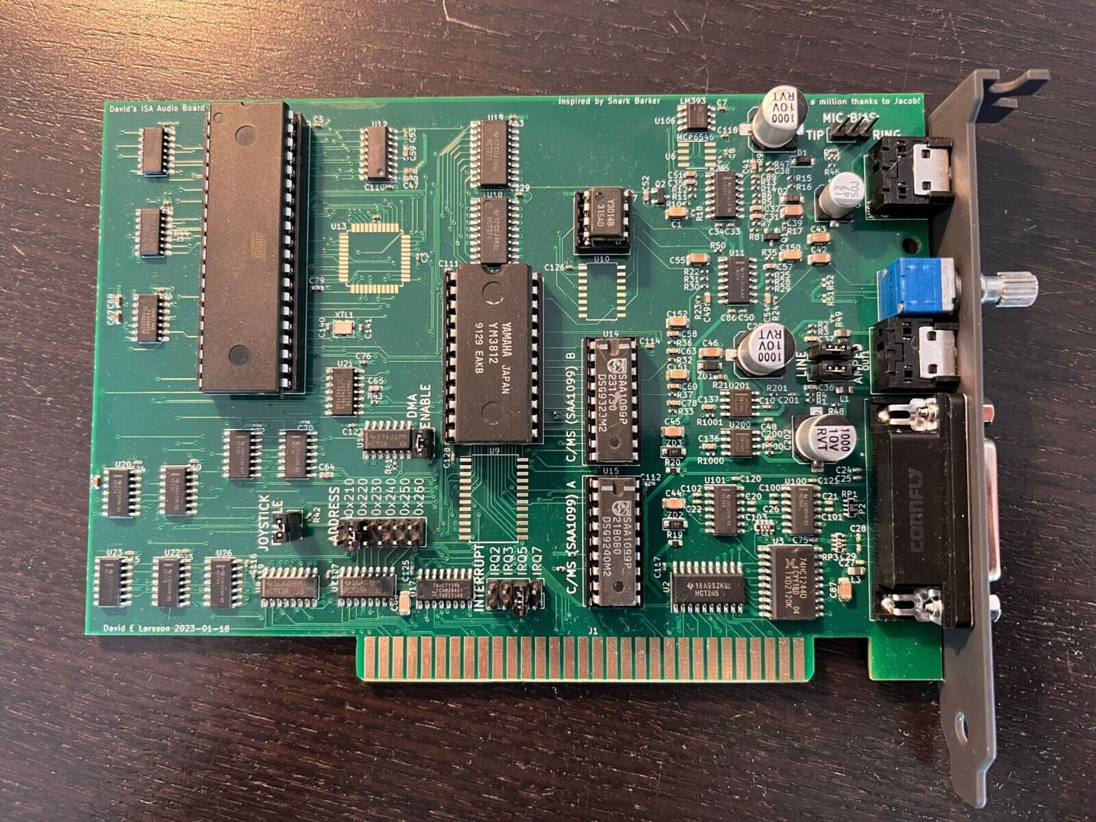 8-bit ISA Sound Blaster 1.5 clone with C/MS