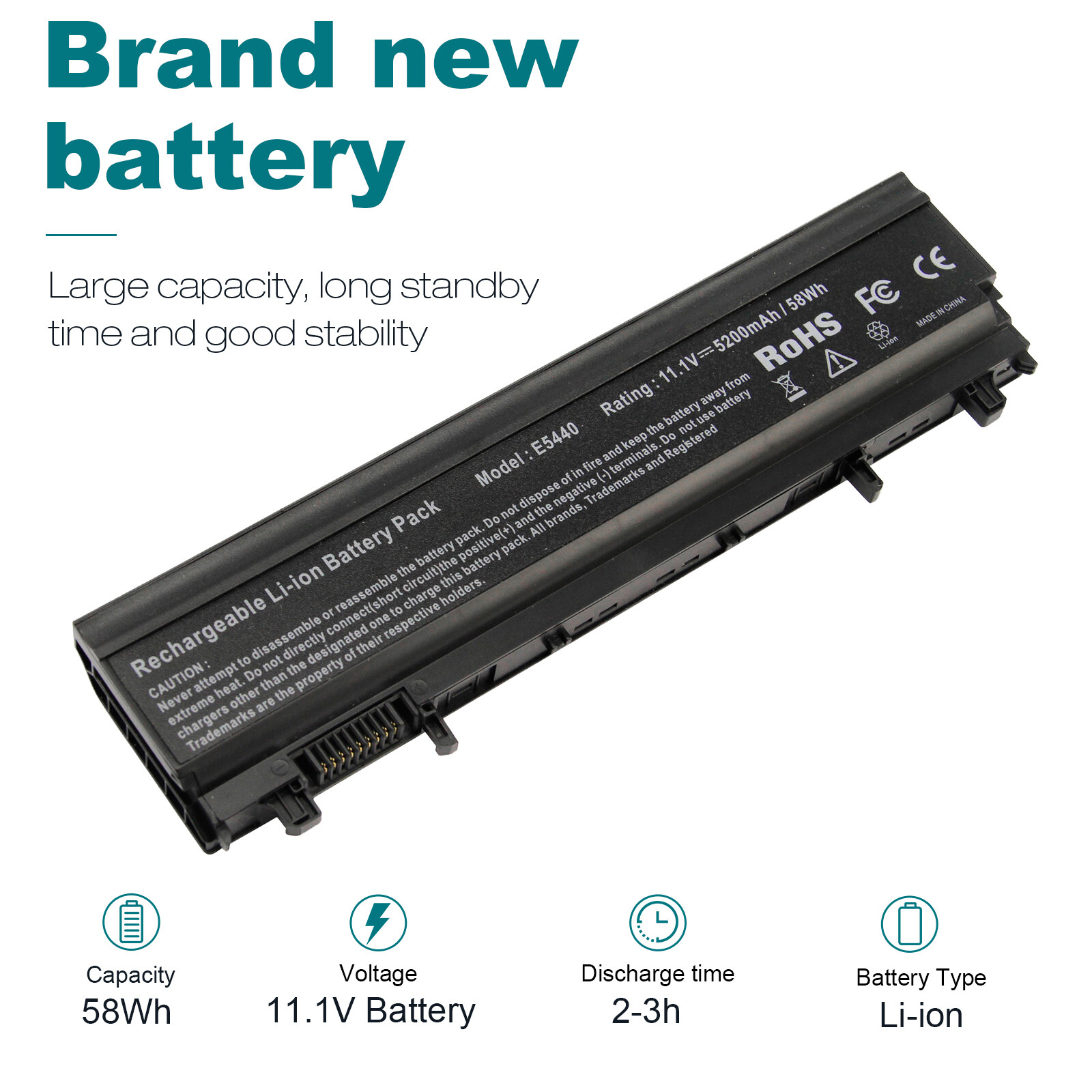 Battery/Charger For Dell Latitude E5440 E5540 Series VVONF WGCW6 5200mAh Laptop