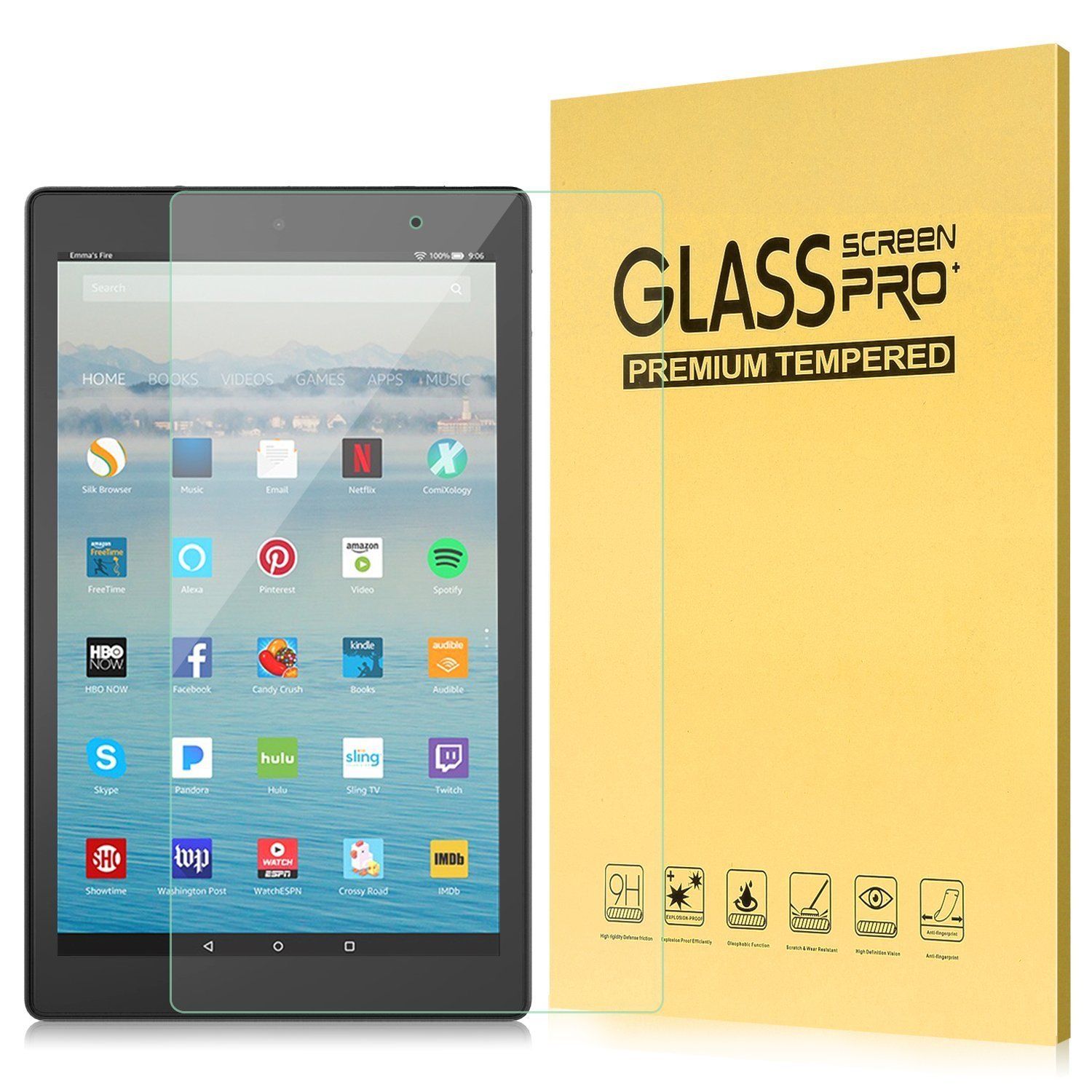 HD Tempered Glass Screen Protector For Amazon Fire HD 10 Tablet 10.1″ 2017/2019