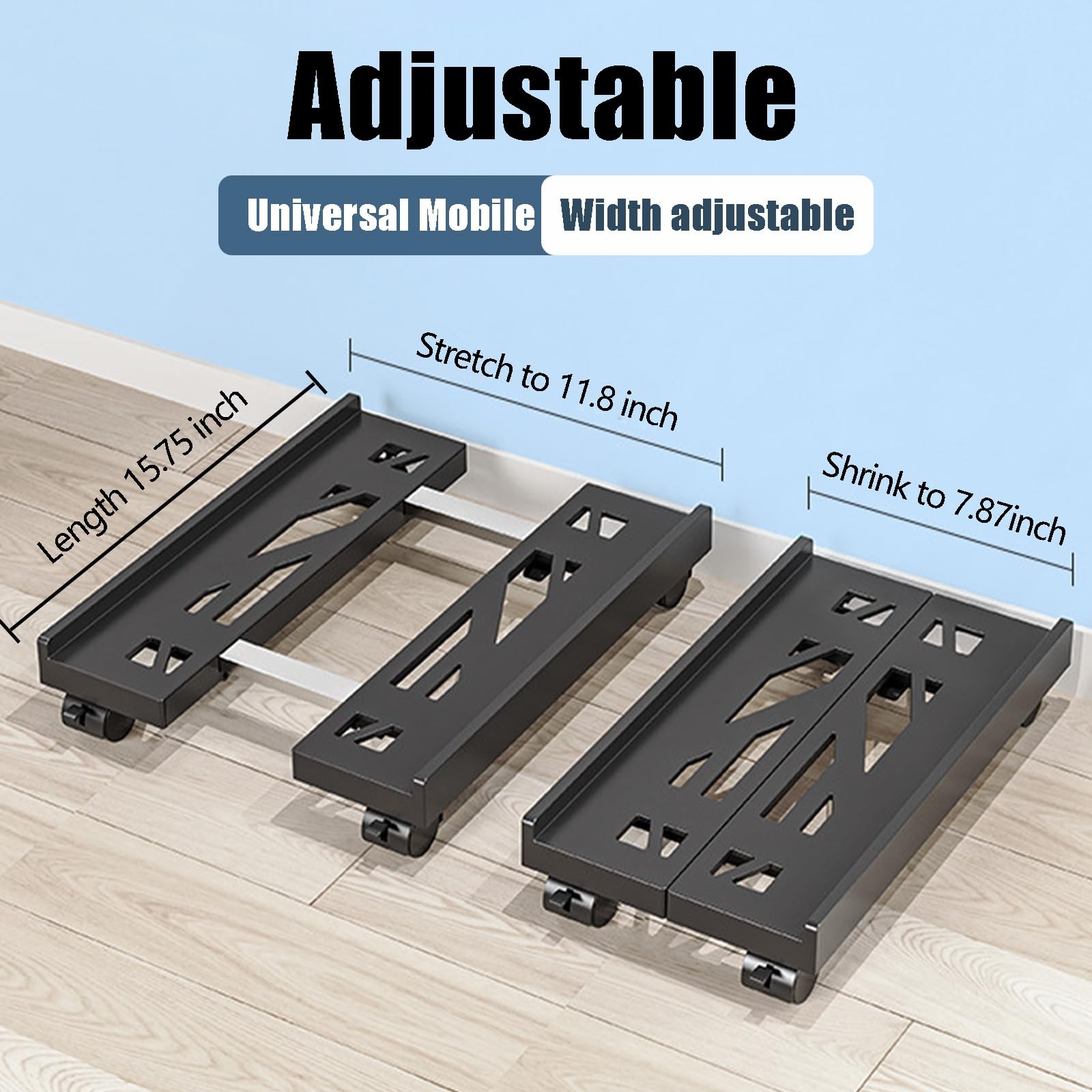 Adjustable Computer Tower Stand, Mobile CPU Stand with 4 Rolling Caster Wheels