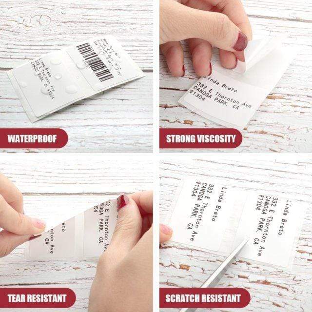 3 Rolls Phomemo White Square Self-Adhesive Papers 40 mm × 30 mm Thermal Labels