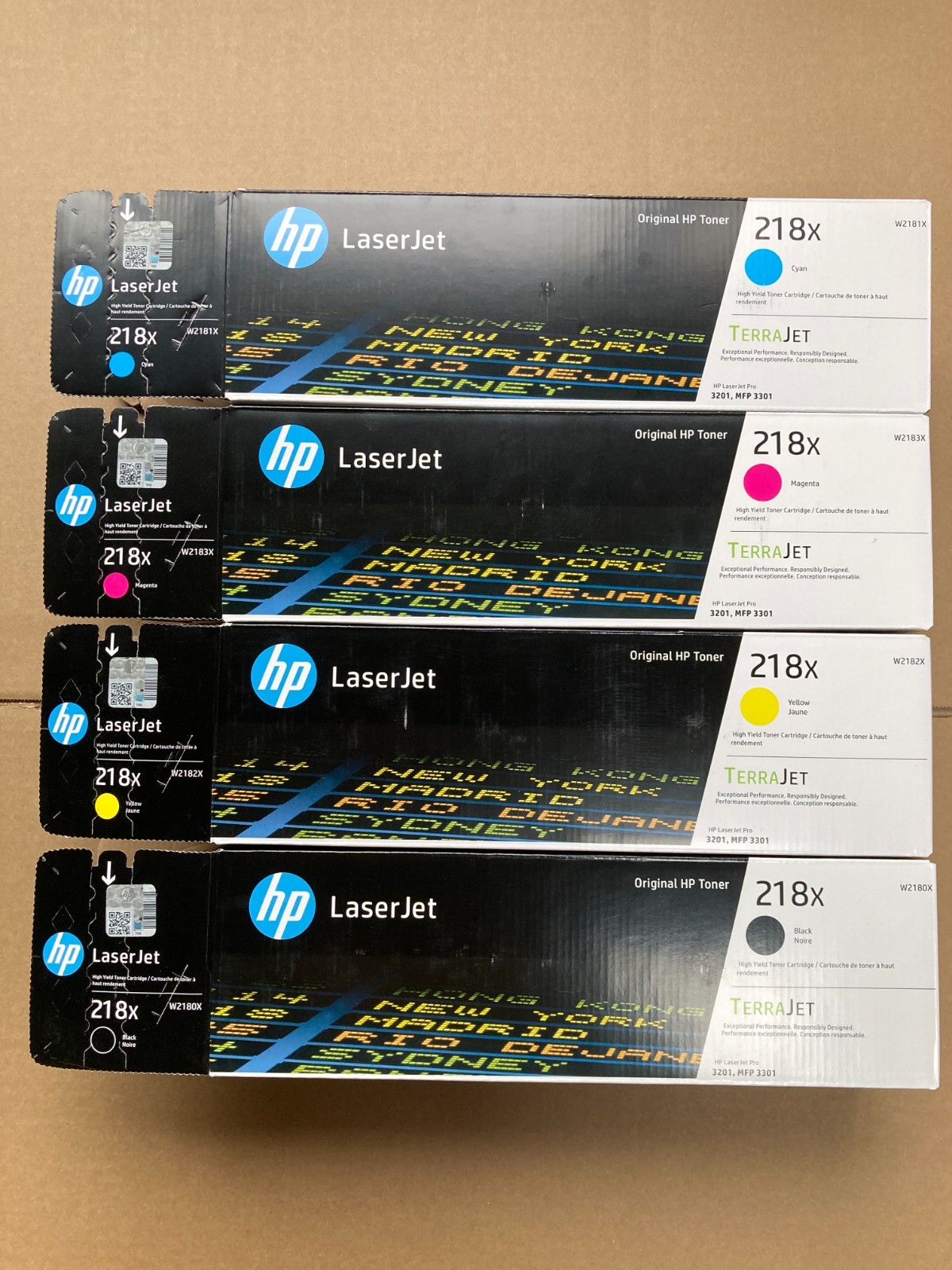 HP 218X Black/Cyan/Magenta/Yellow High Yield Toner Cartridge Set