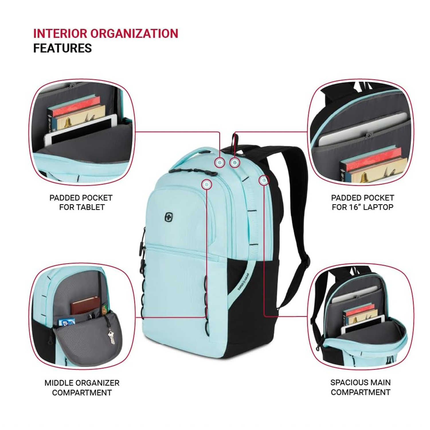 SwissGear Versa Laptop Backpack  Clear Sky