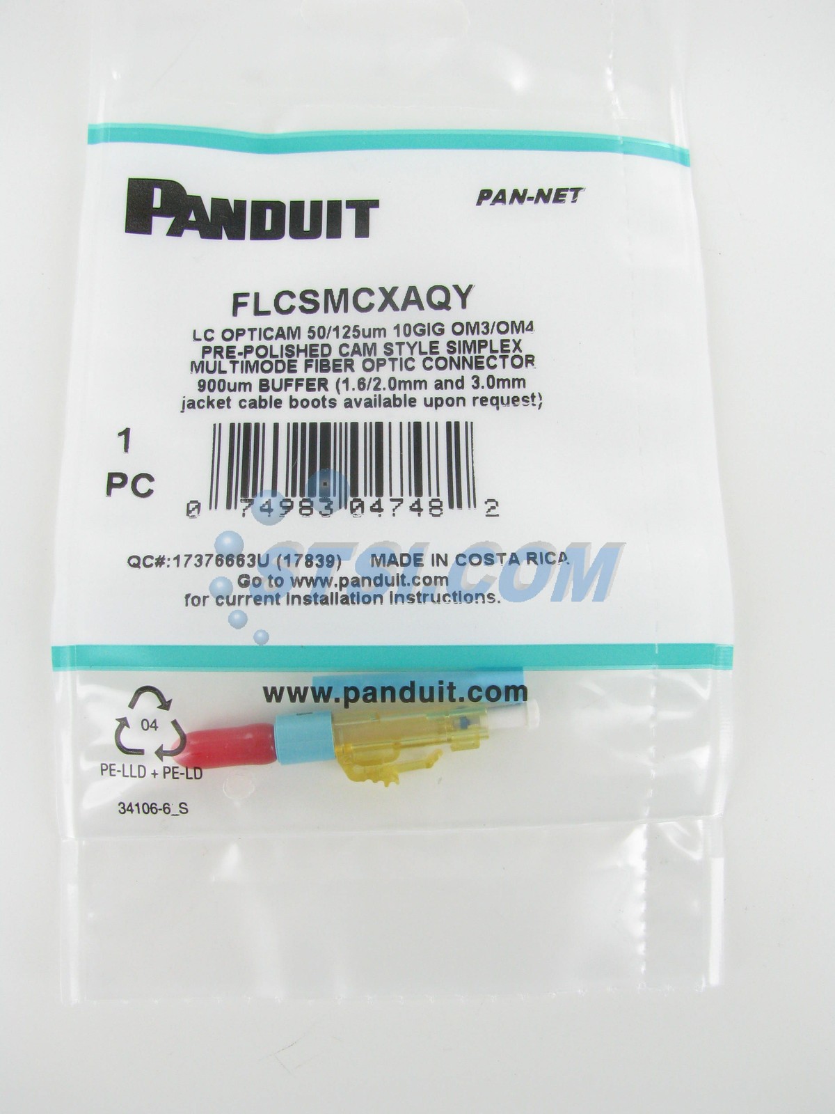 (10) Panduit FLCSMCXAQY LC Simplex OM3/OM4/OM5 Fiber Optic Connector ~STSI