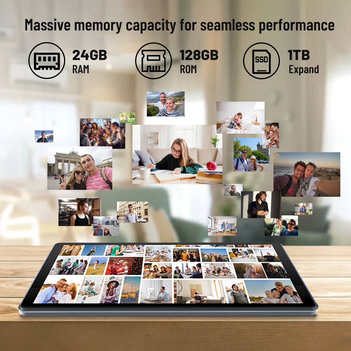 2025 10.1″ Android Tablet 10+128GB IPS Touchscreen Octa-core Processor Wi-Fi 6