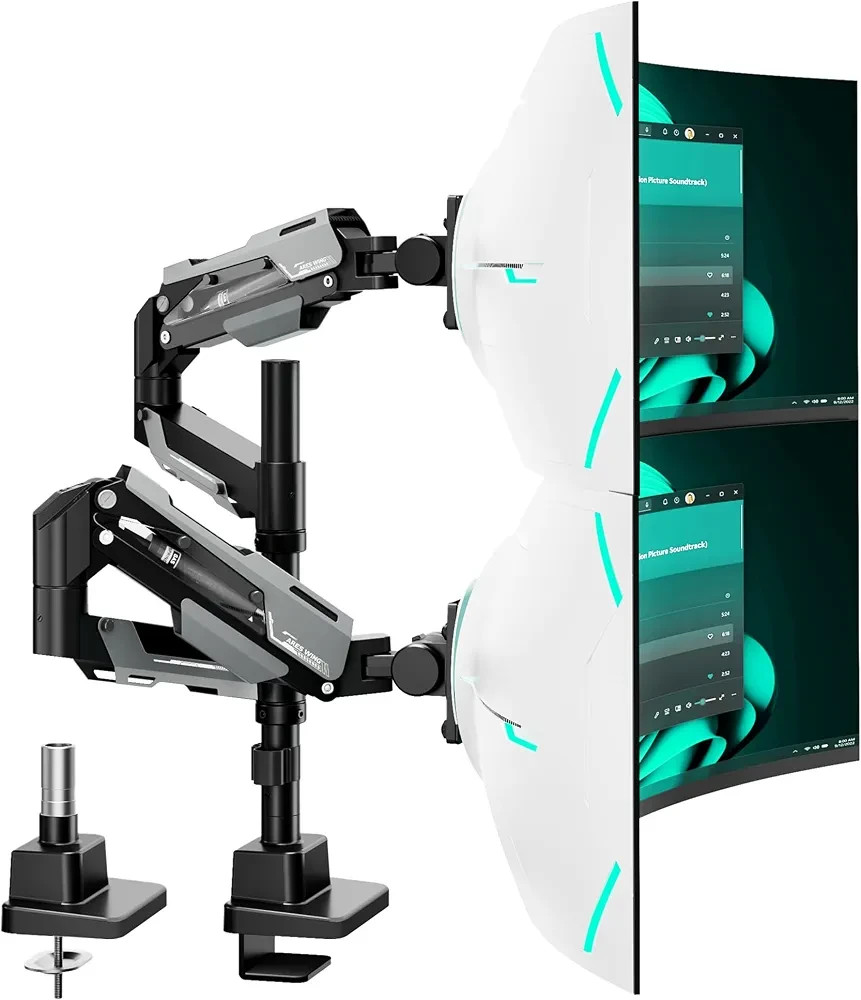 ARES WING Vertical Dual Monitor MoI’llunt 24-57″ Aluminum Heavy Duty Monitor Arm