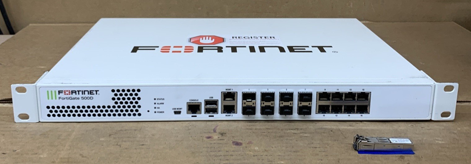 FORTINET FG-500D FortiGate 500D Includes 1x SFP Unit – TESTED WORKING