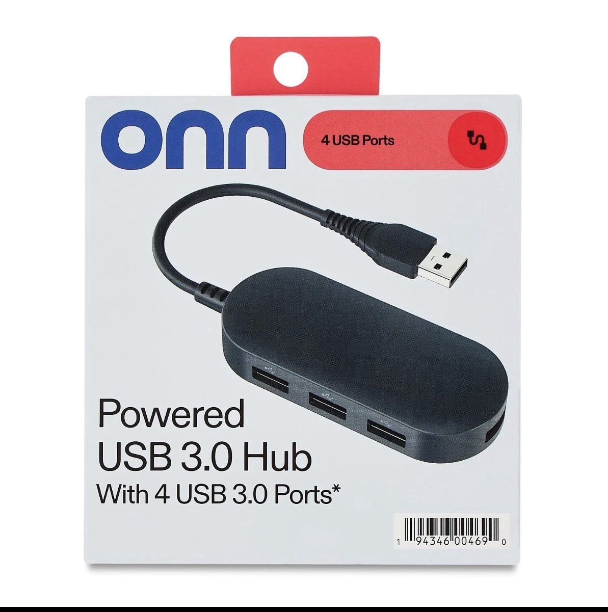 USB 3.0 Hub 4 Port Data Transfer 5 Gbps Plug and Play Cable Included for Laptop