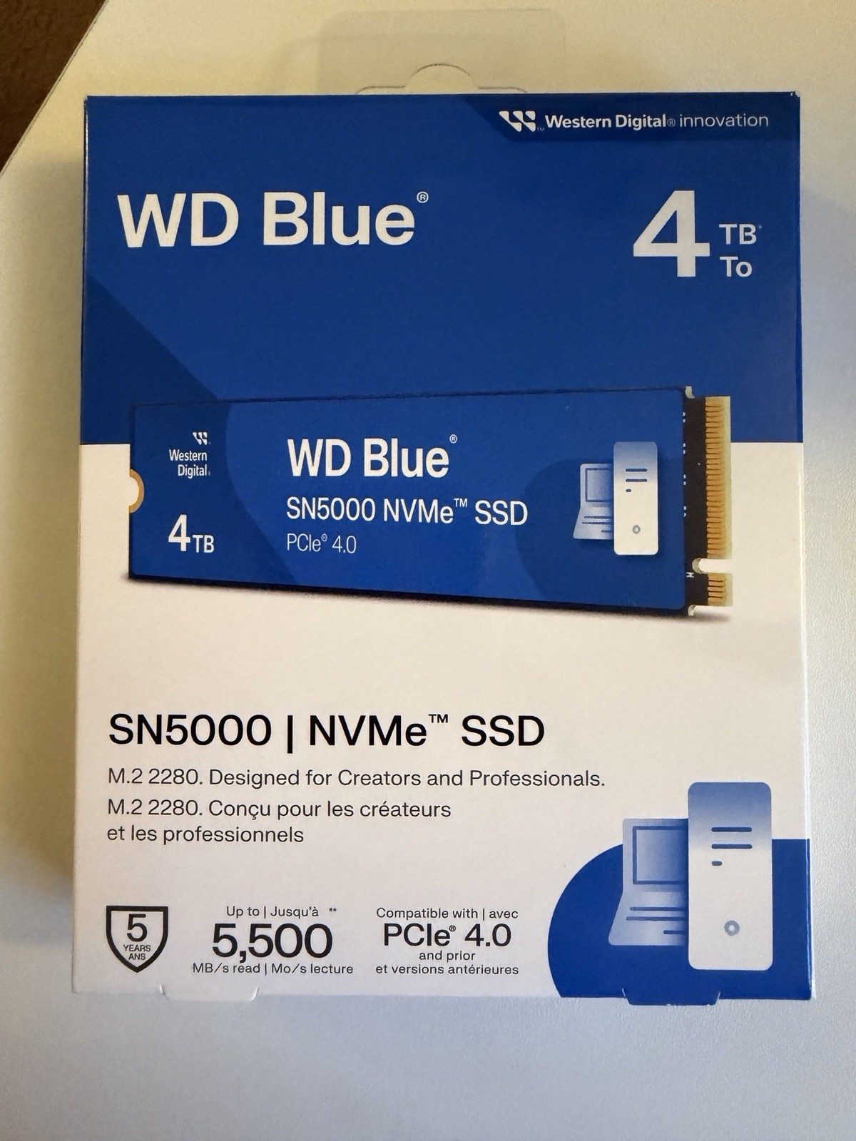 WD SN5000 4TB Internal SSD PCIe Gen 4, NVMe, Blue