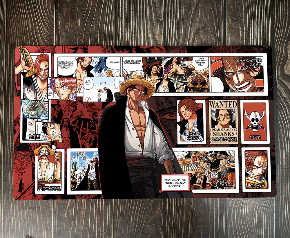 O-P OPCG TCG CCG Shanks Table Playmat Trading Card Game Mat Gaming Play Pad