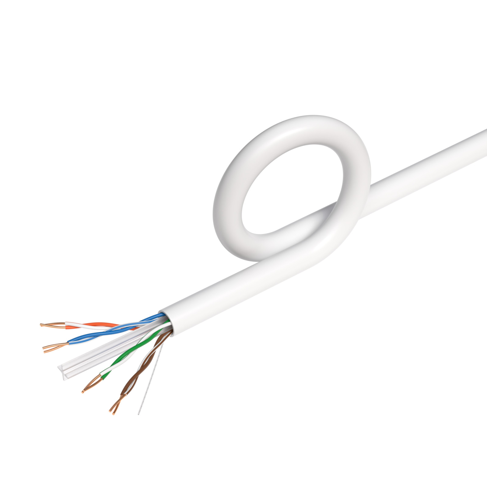 CAT6 Plenum UTP 1000FT Networking Cable CMP 23 AWG 550MHz Solid Bulk Wire White