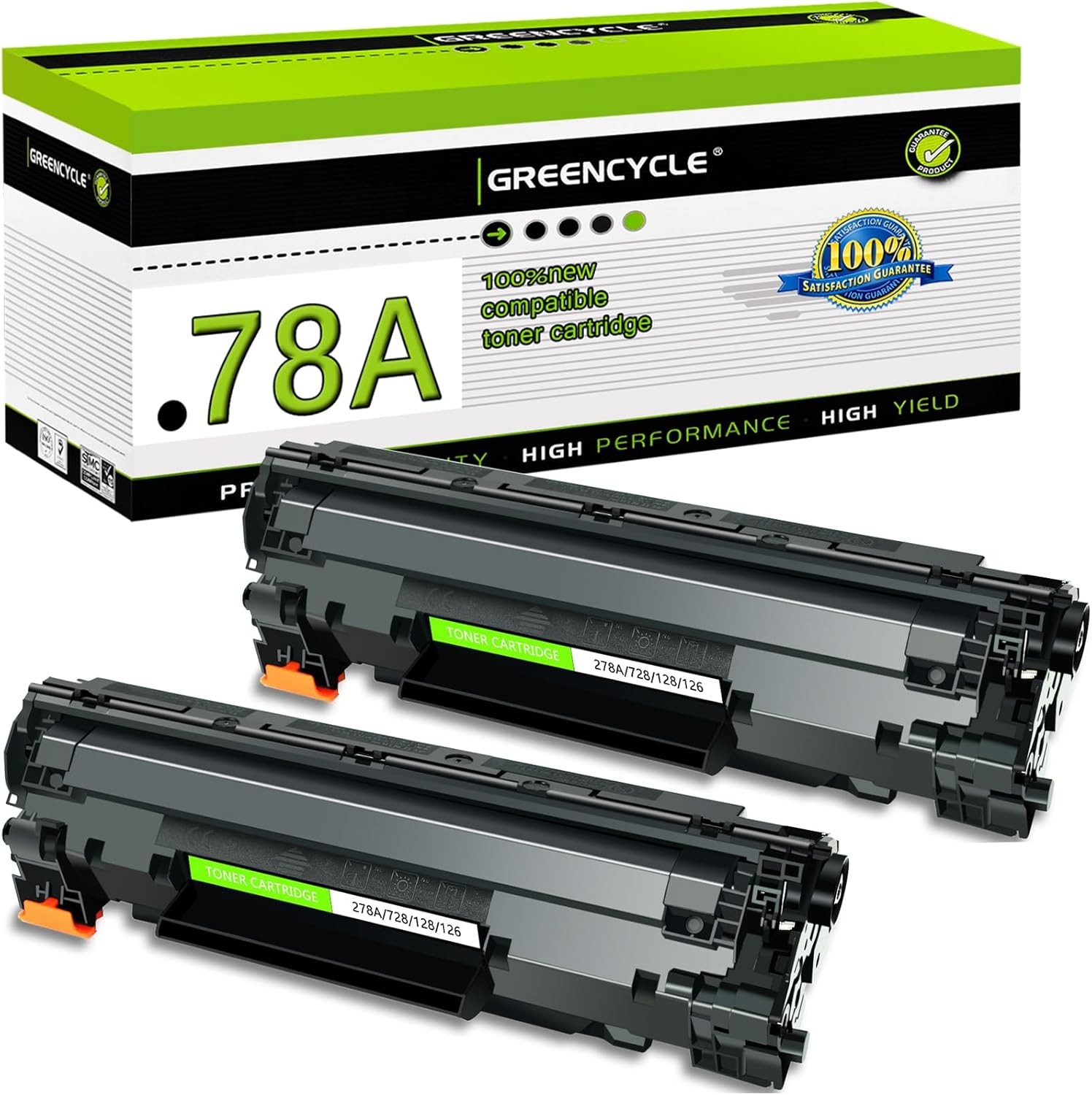 2PK Black Laser Toner Replacement for HP CE278A 78A P1560 P1566 P1606dn M1536dnf