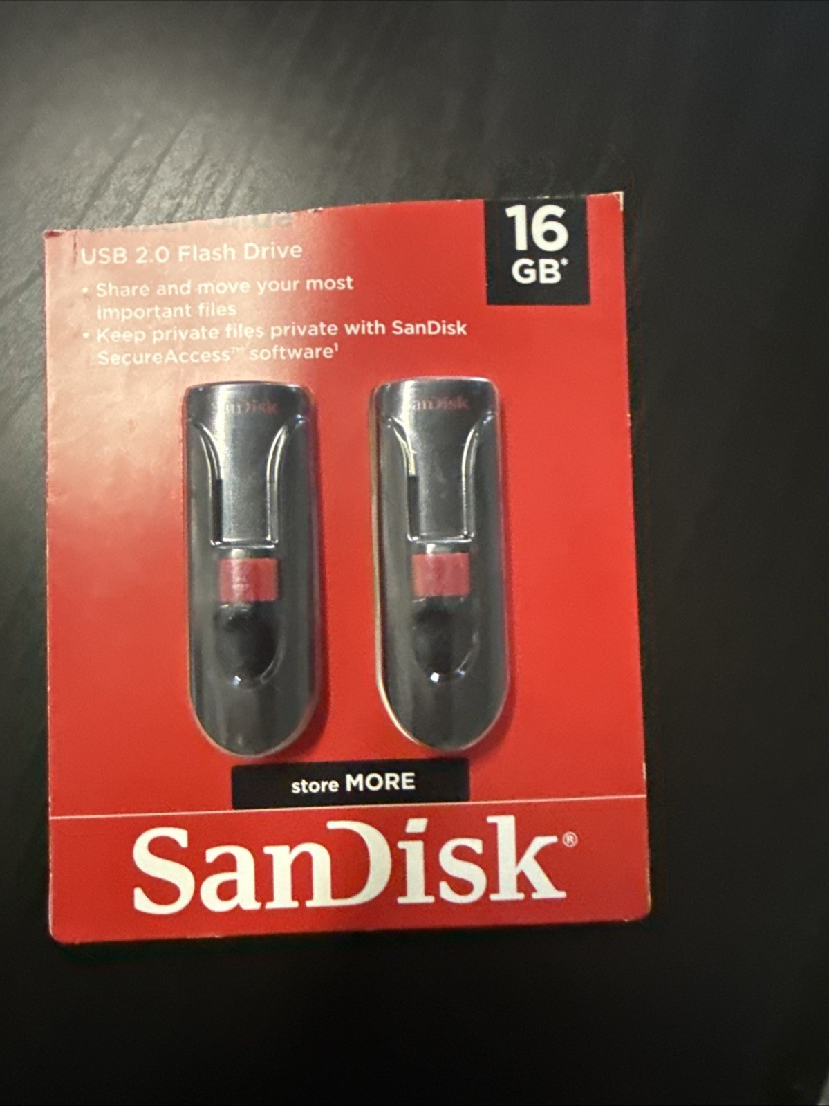 SanDisk Cruzer Glide 16GB USB Flash Drive 2 in a pack sealed sdcz60-016g-aw462