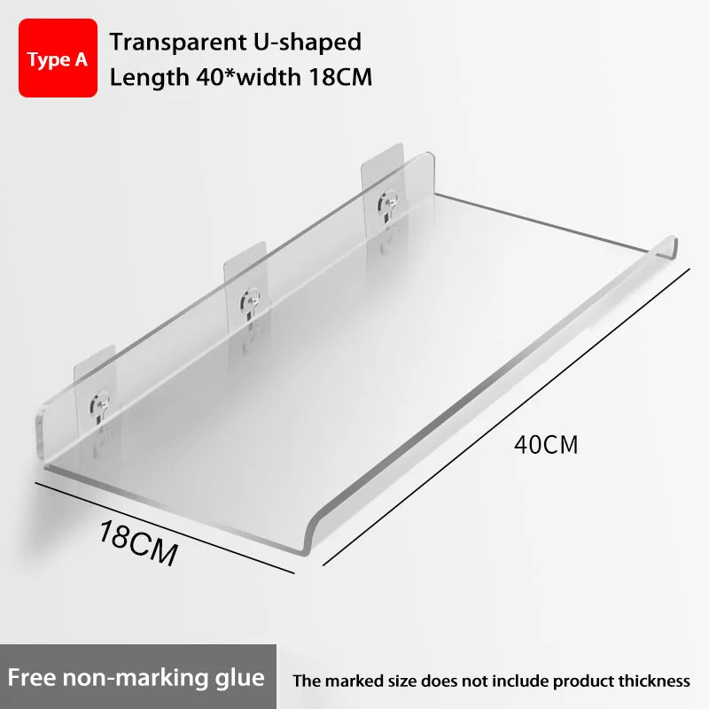 Self Adhesive Storage Shelf Wall-mounted Storage Rack Removable Bathroom Shower