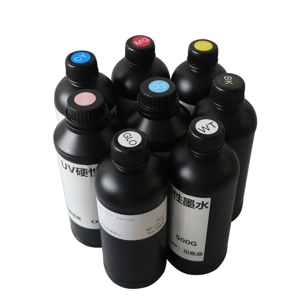 8*500ml UV INK For 6090 Printer & Epson XP600/TX800 Print head CMYK-W-V LC/LM US
