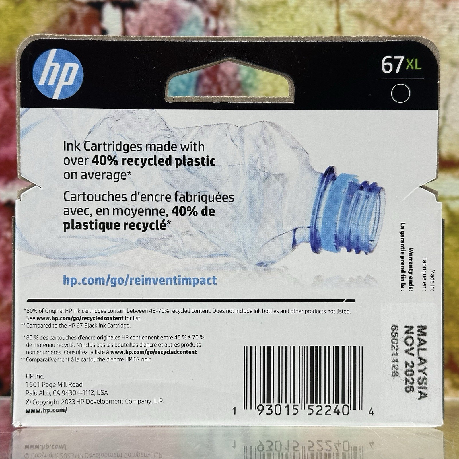HP 67 XL Black Original Ink Cartridge Genuine Printing 2X More Pages Sealed NEW!