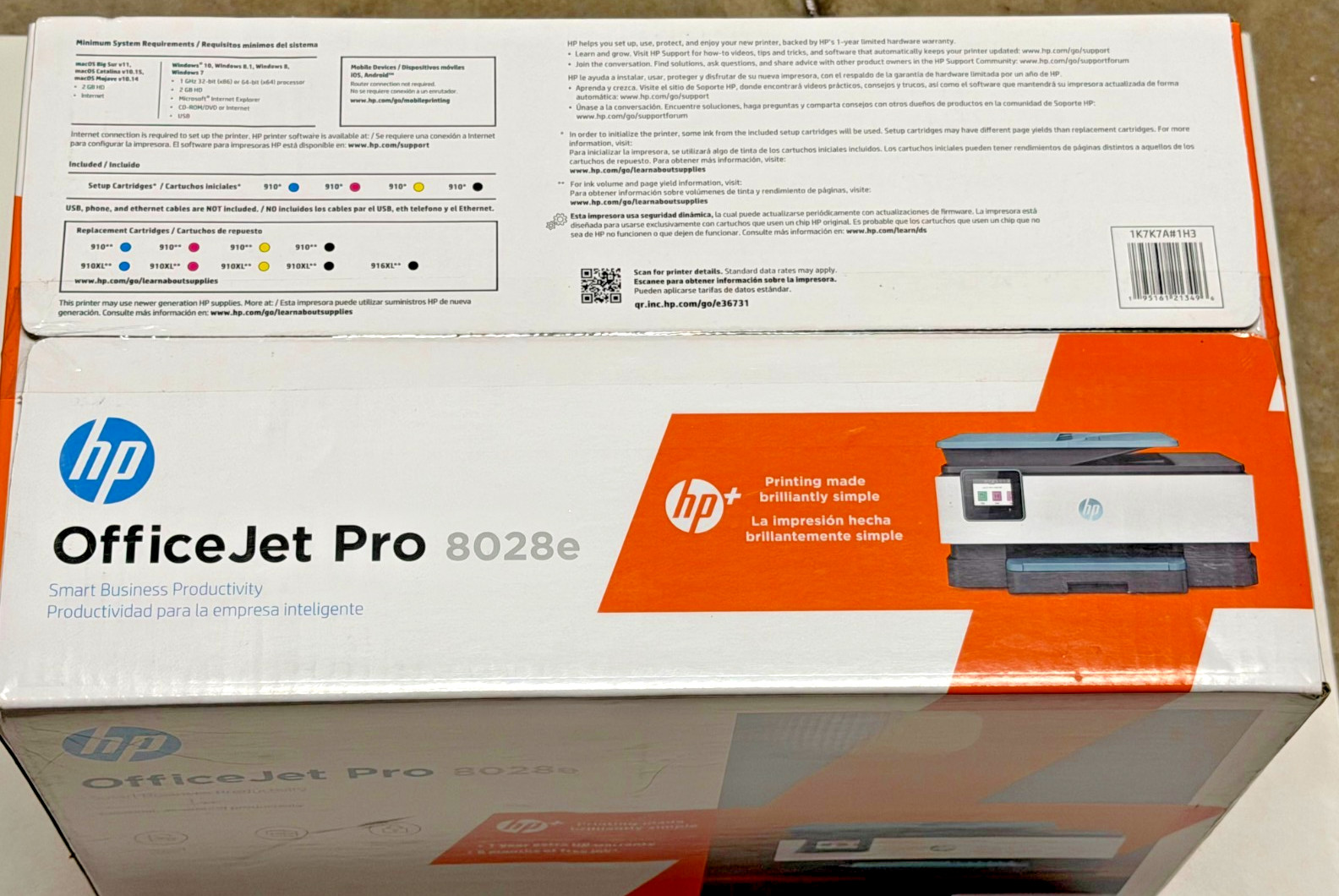 HP OfficeJet Pro 8028e All-in-One Wireless Color Inkjet Printer Brand New