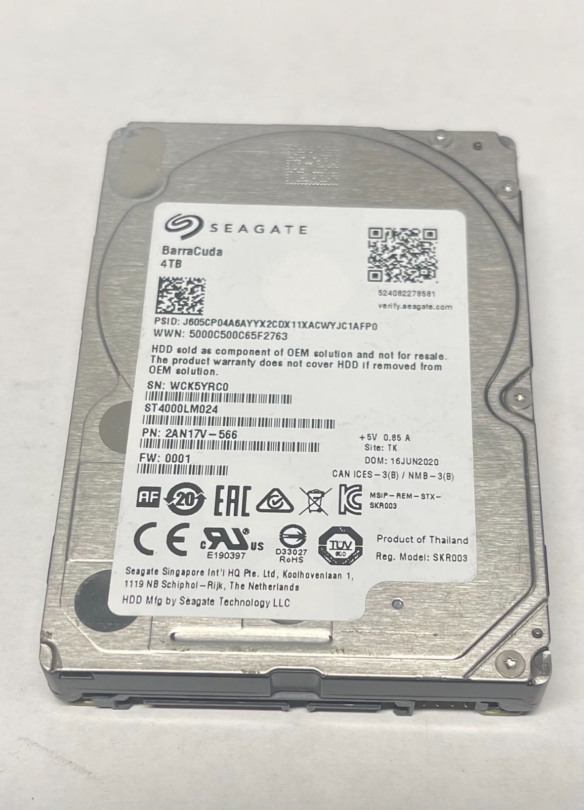 Seagate BarraCuda 4TB 2.5″ SATA HDD (ST4000LM024)