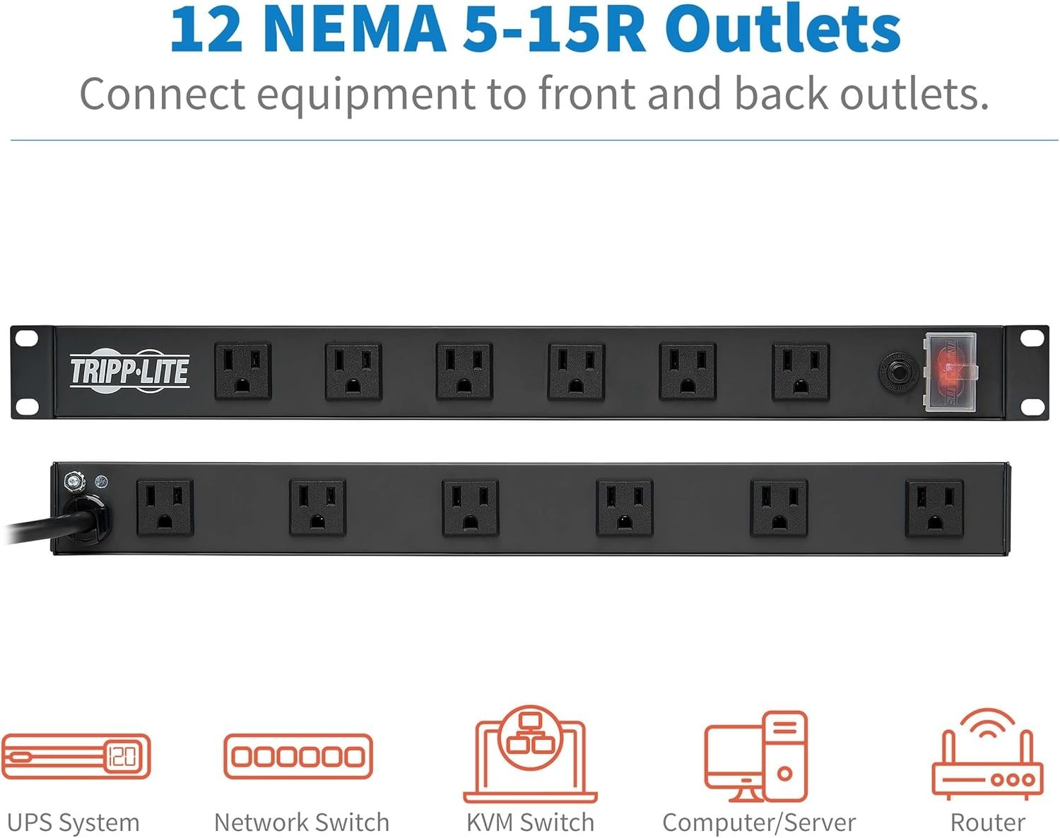 Mountable 12-Outlet PDU with Right-Angle Plug^