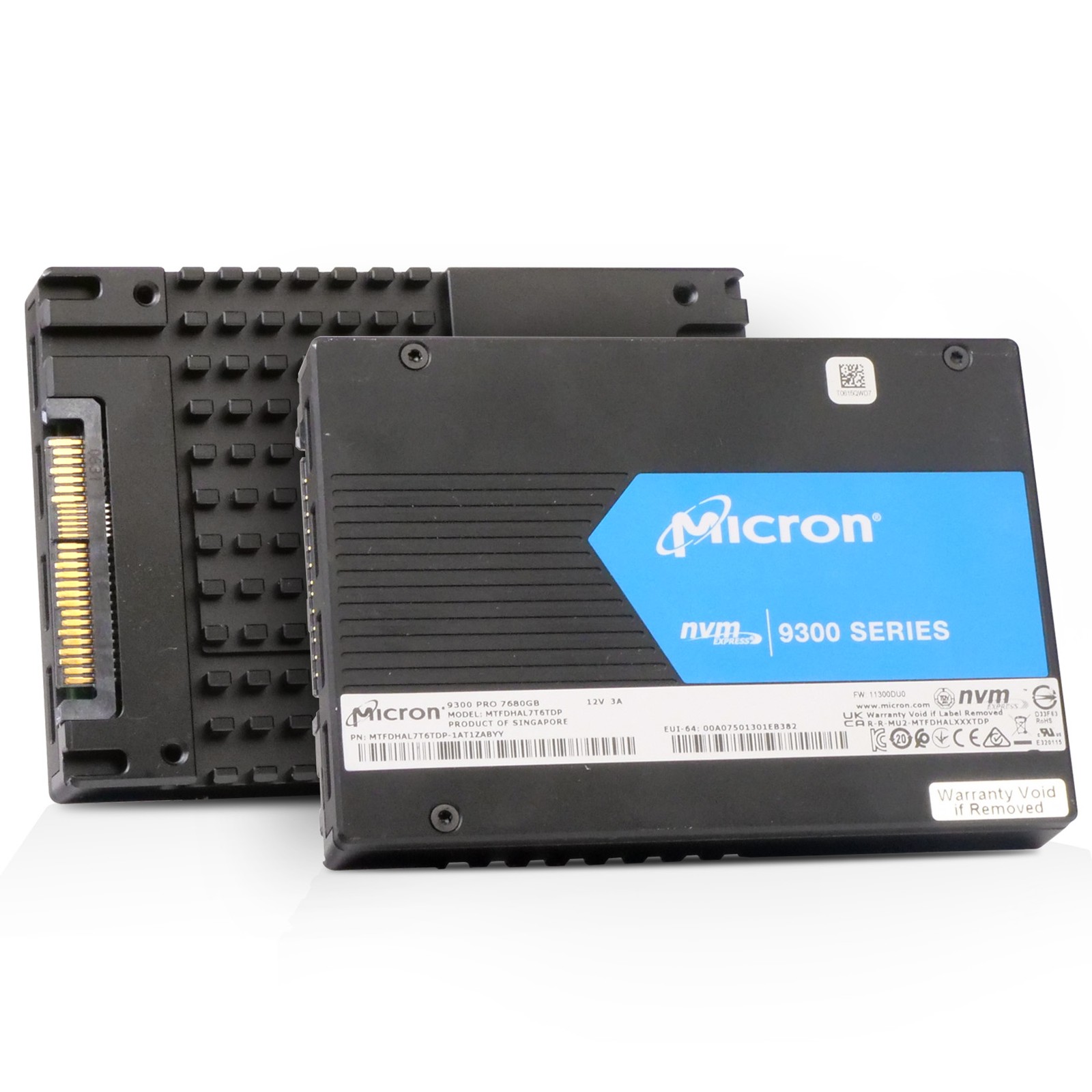 Micron 9300 PRO 7.68TB MTFDHAL7T6TDP PCIe Gen 3.0 x4 4GB/s U.2 NVMe 2.5″ SSD