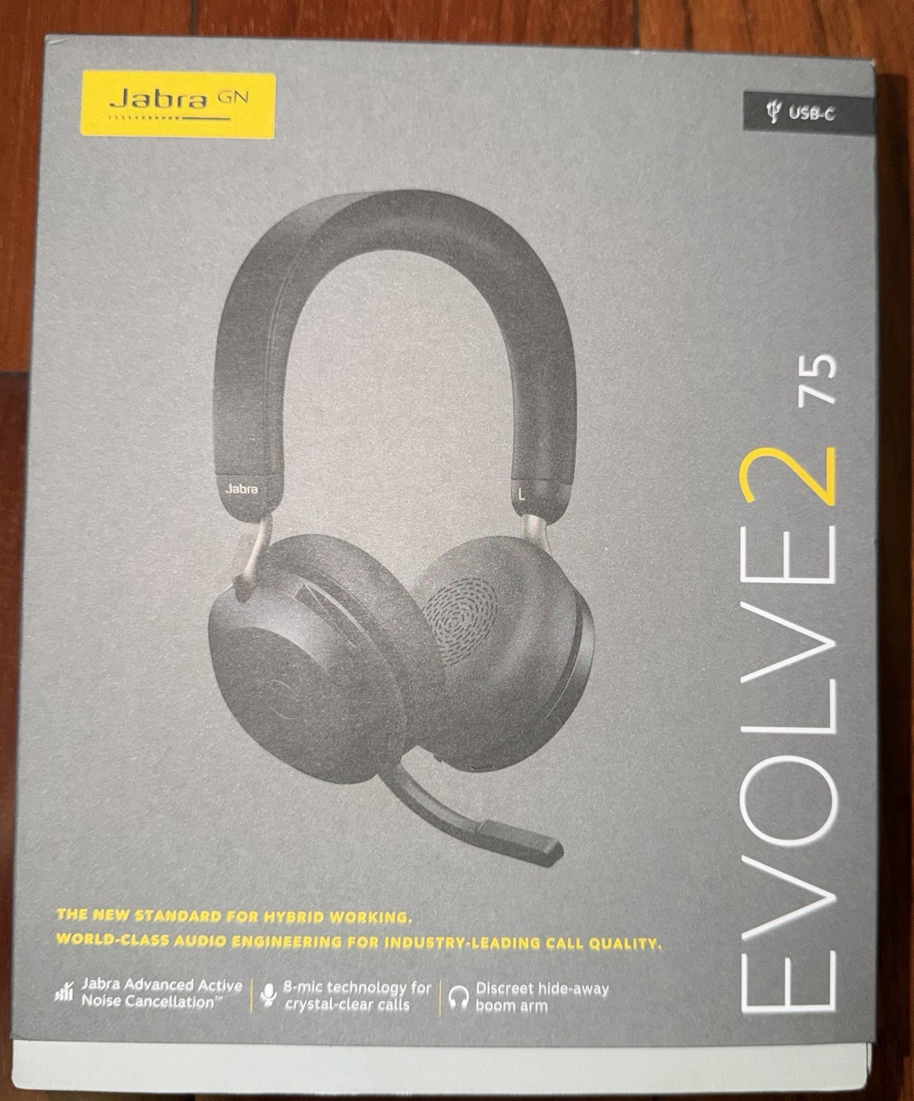 Jabra Evolve2 75 Black USB-C Wireless Headset ANC Fast Pair Boom Mic