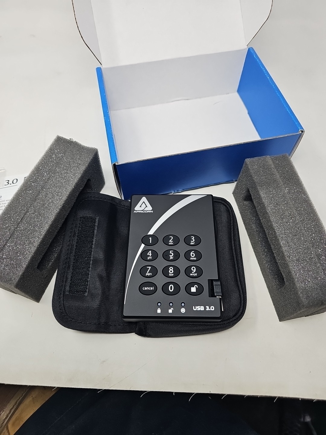 Apricorn Aegis Padlock 1Tb External Hard Drive Usb 3.0 Model A25-3PL256-1000