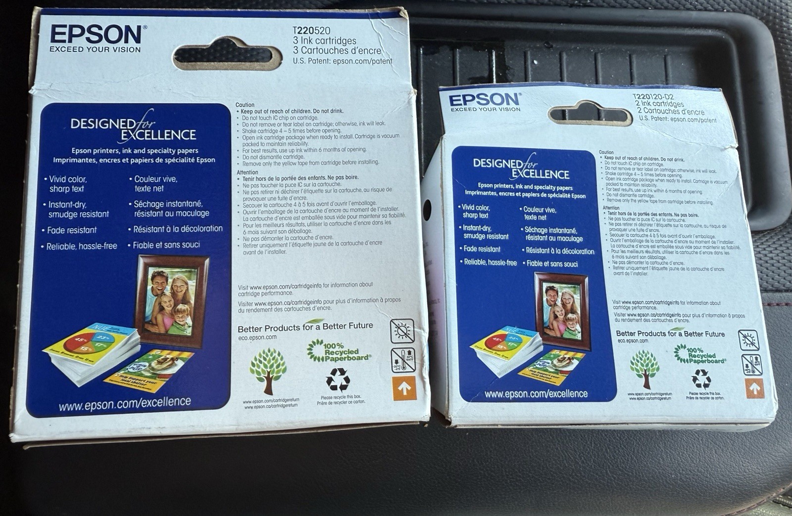 Lot Of Epson 220 Ink Black Cyan Magenta Yellow T220520 None Expired – READ
