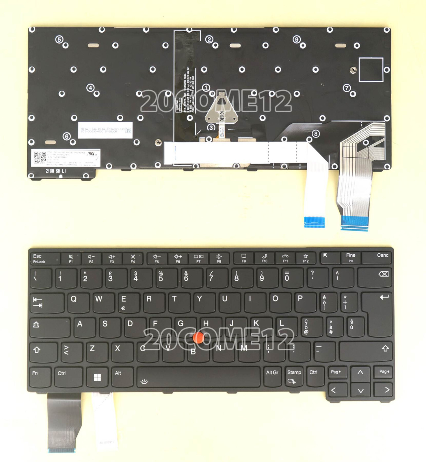 For Lenovo Thinkpad X13 Gen 3 21BN 21BQ 21CM 21CN keyboard Backlit Italian IT