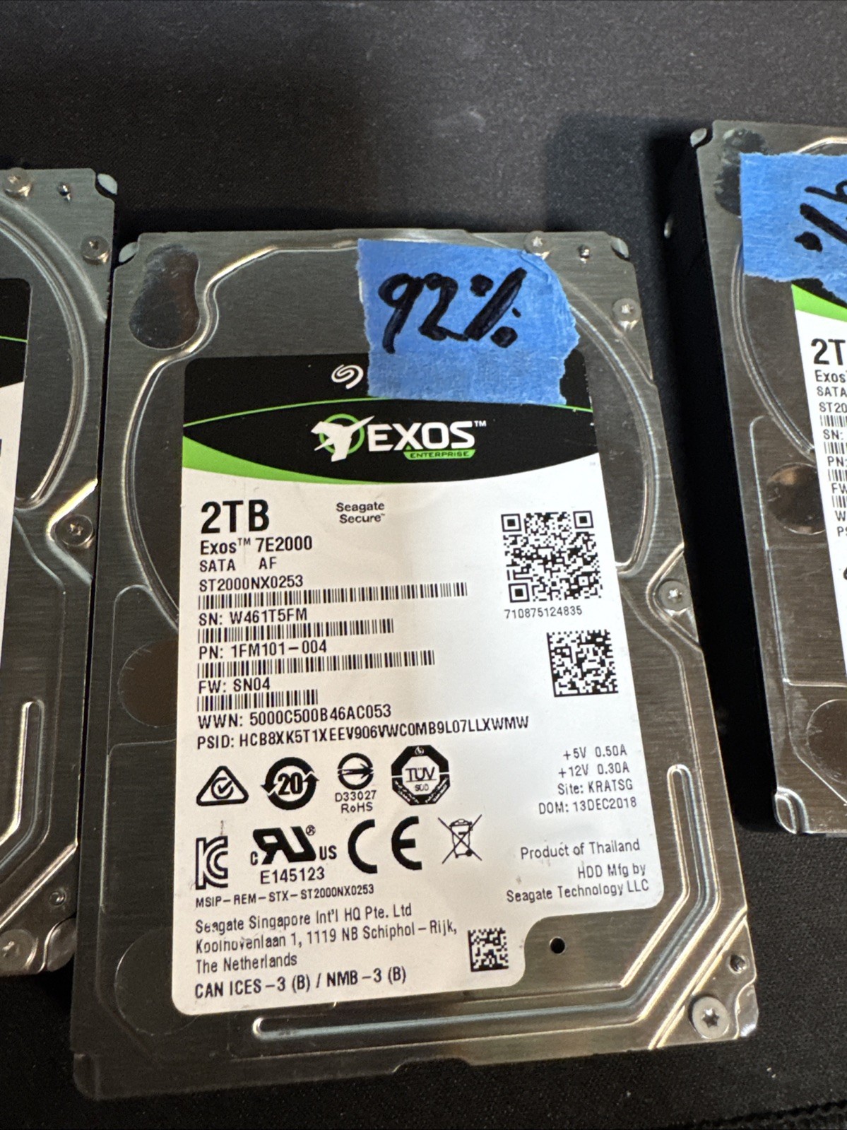 X3 EXOS Enterprise 7E2000 2TB 2.5″ SATA Hard Drive ST2000NX025 92%-27%-9% Health