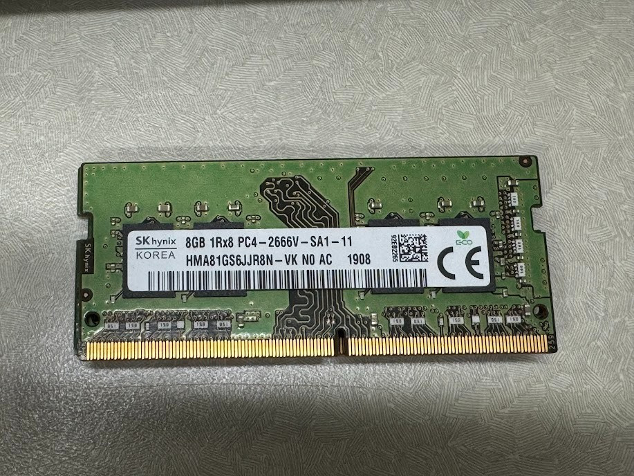 SK HYNIX HMA81GS6JJR8N-VK Laptop Memory 8GB DDR4 SODIMM 1Rx8