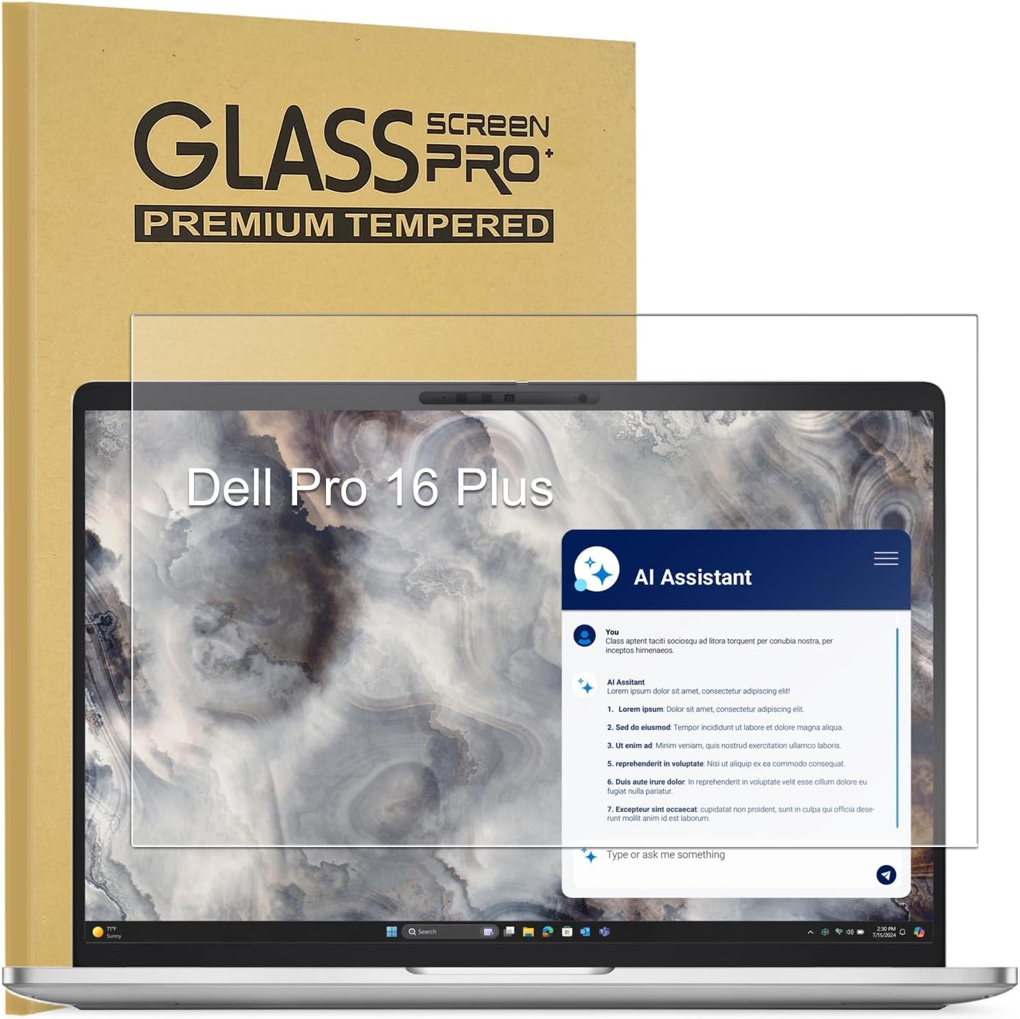 Screen Protector for Dell 16-Inch Laptops Tempered Glass Anti-Scratch Bubble-Fre