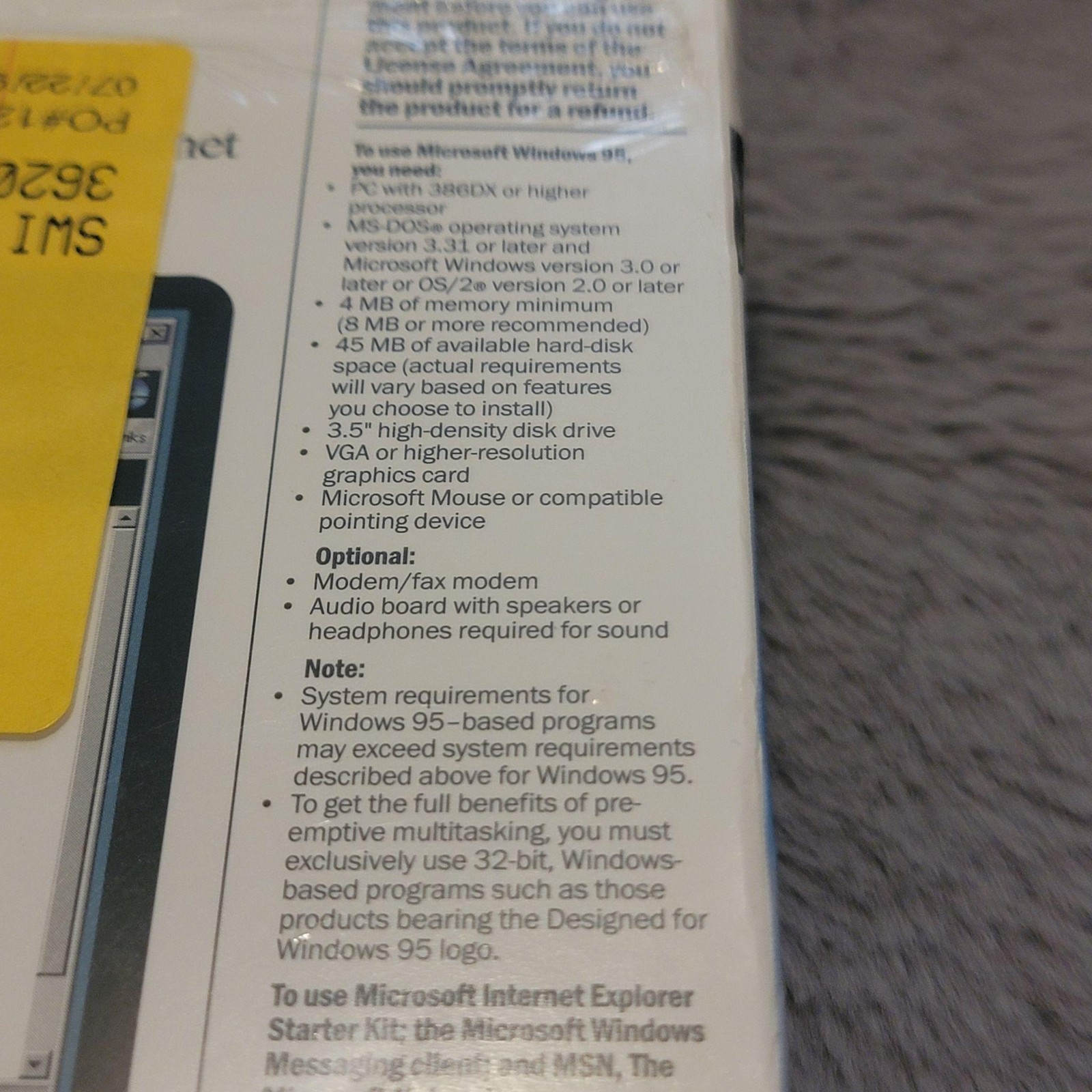 Vintage 1996 Microsoft Windows 95 Upgrade Sealed 3.5 Floppy Disc Set Retail Box