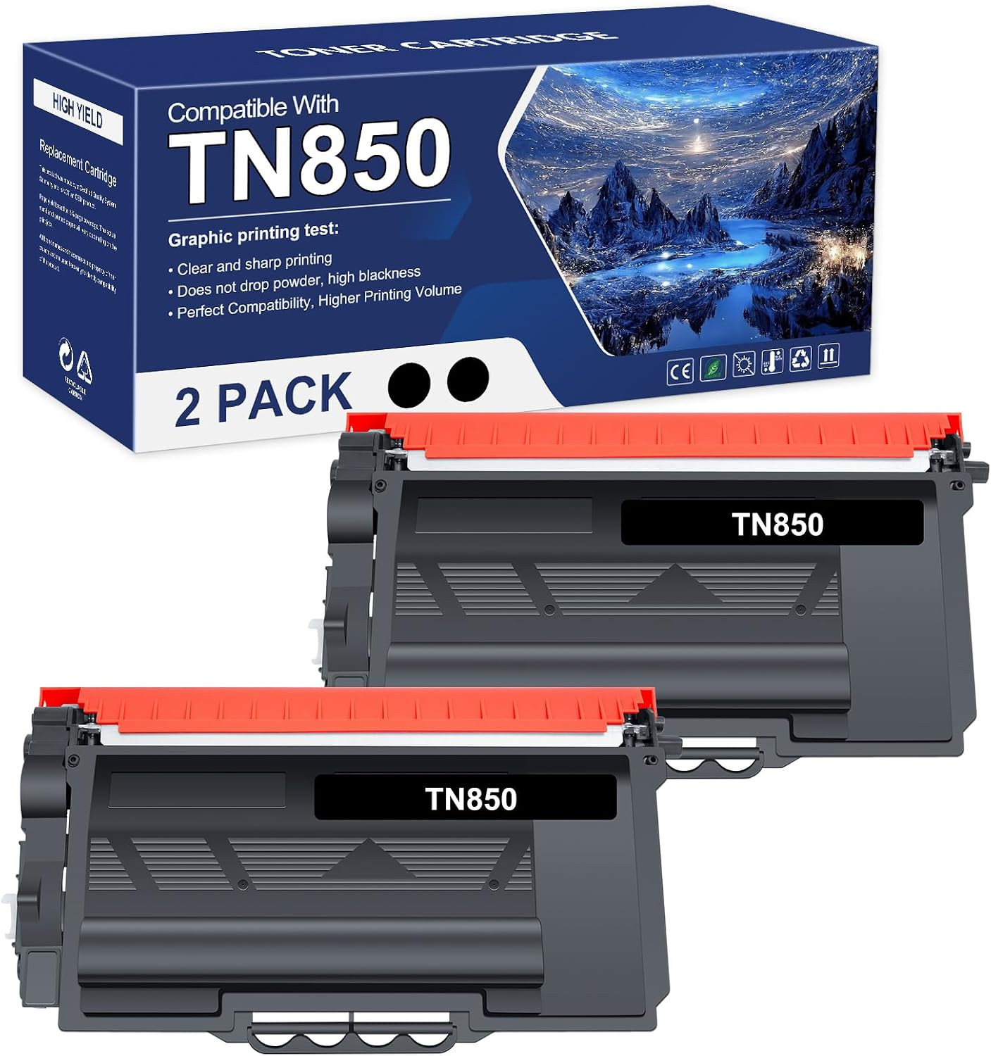 TN850 TN820 High Yield Toner Cartridge Compatible for Brother TN 850 820 TN-820/