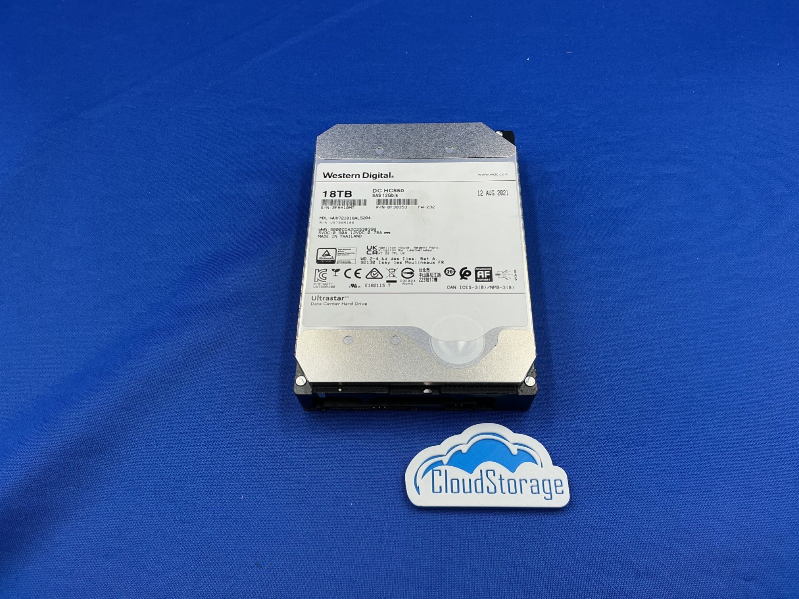 WD Ultrastar DC HC550 18TB 7.2K SAS 12Gbs 512MB 3.5″ HDD WUH721818AL5204 0F38353