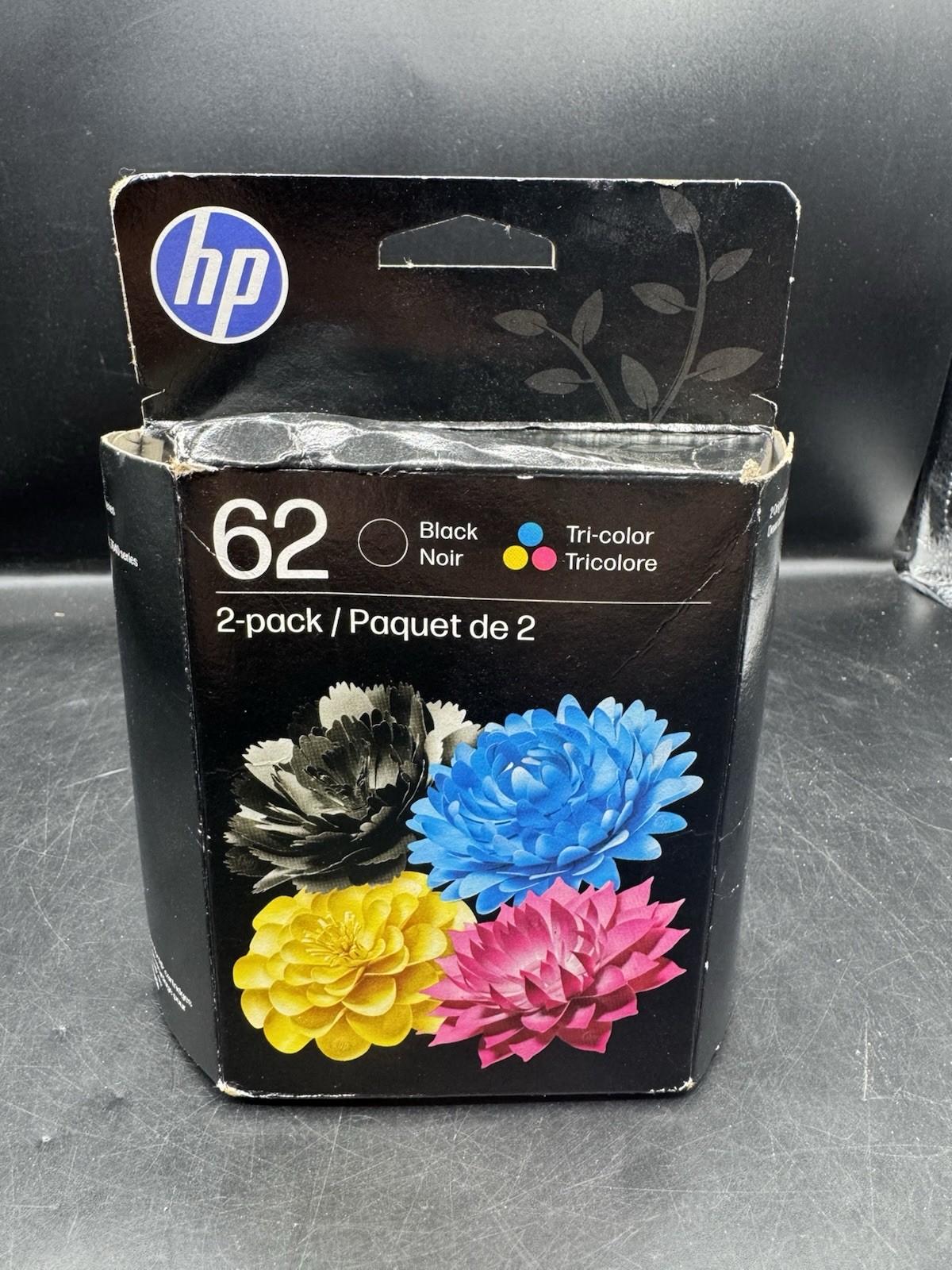 Genuine HP 62 Black & Tri-Color Ink Cartridges N9H64FN Dated 08/2027 New M