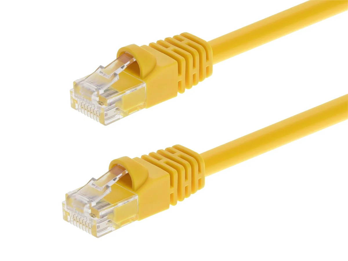 Cat6 Ethernet Patch Cable Network Internet RJ45 Stranded UTP 24AWG 2ft Yellow