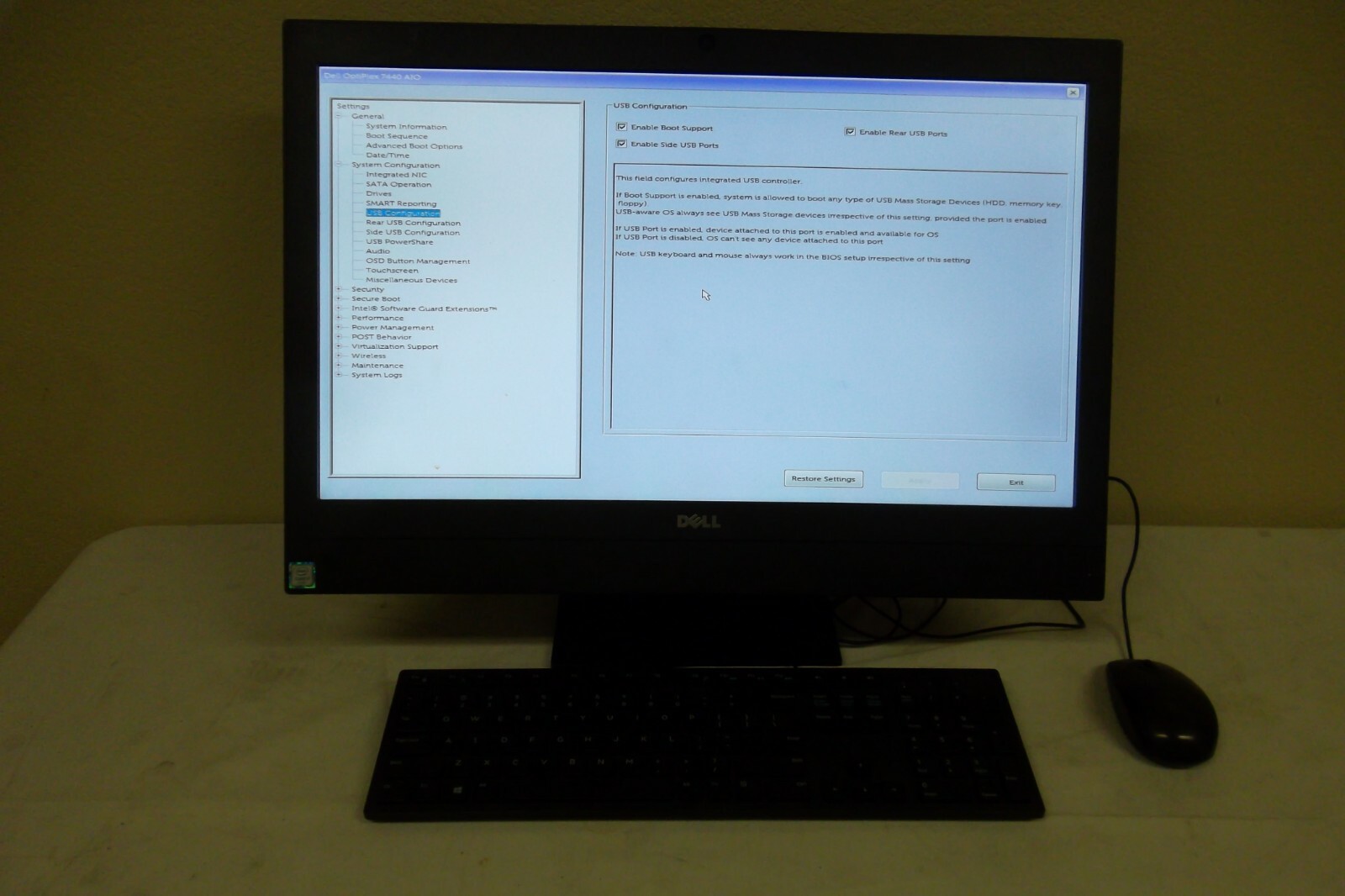 Dell Optiplex 7450 All-in-One Intel i7-6700 3.4GHz 16GB 500GB DVDRW W-iFi Webcam