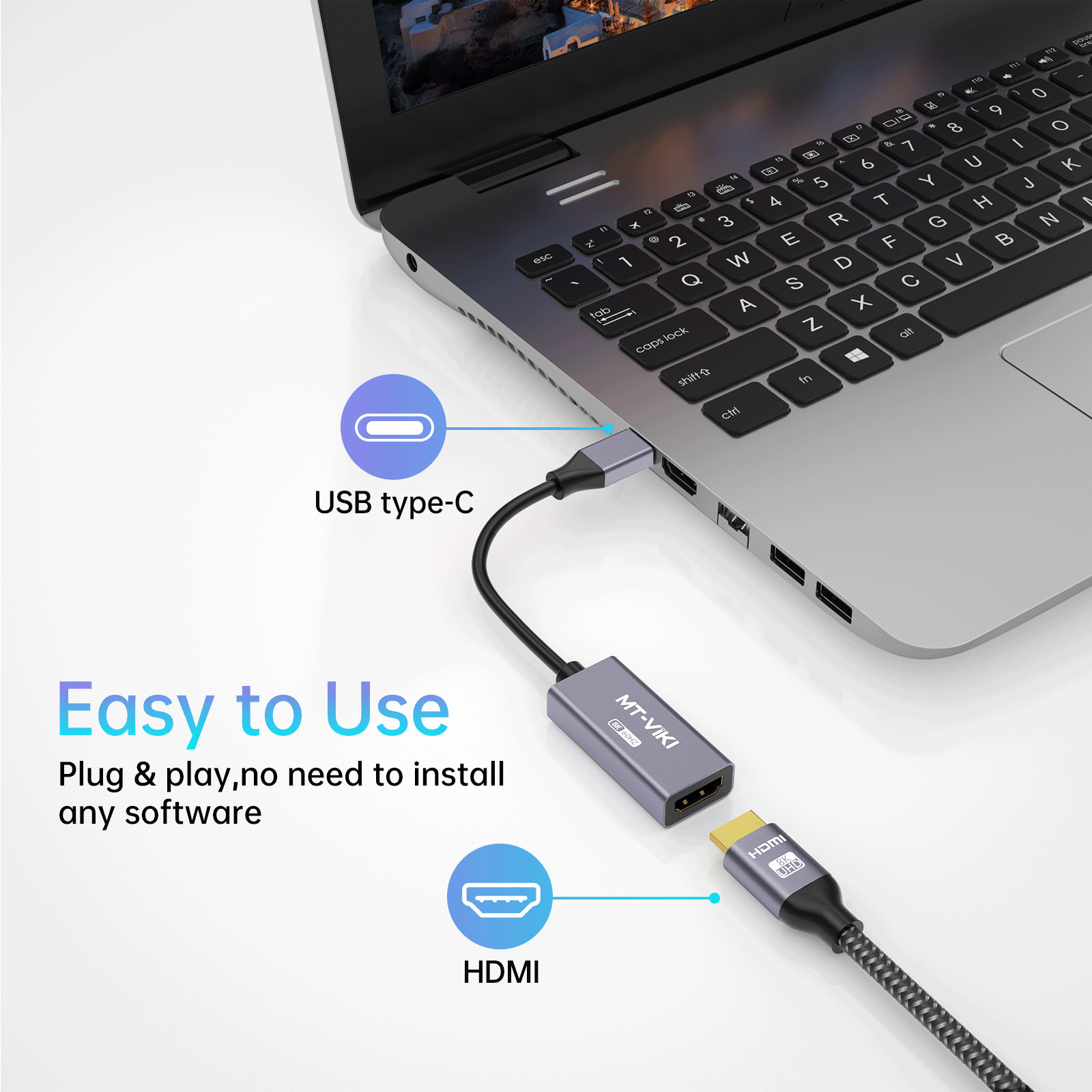 MT-VIKI 8K 60hz Type USB C to HDMI Adapter Converter