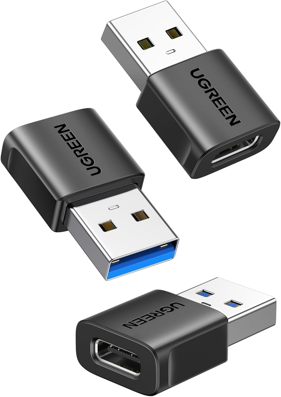 USB to USB C Adapter 2Pc or 3Pack 10Gbps USBC Female to USBA Male Adapter Type