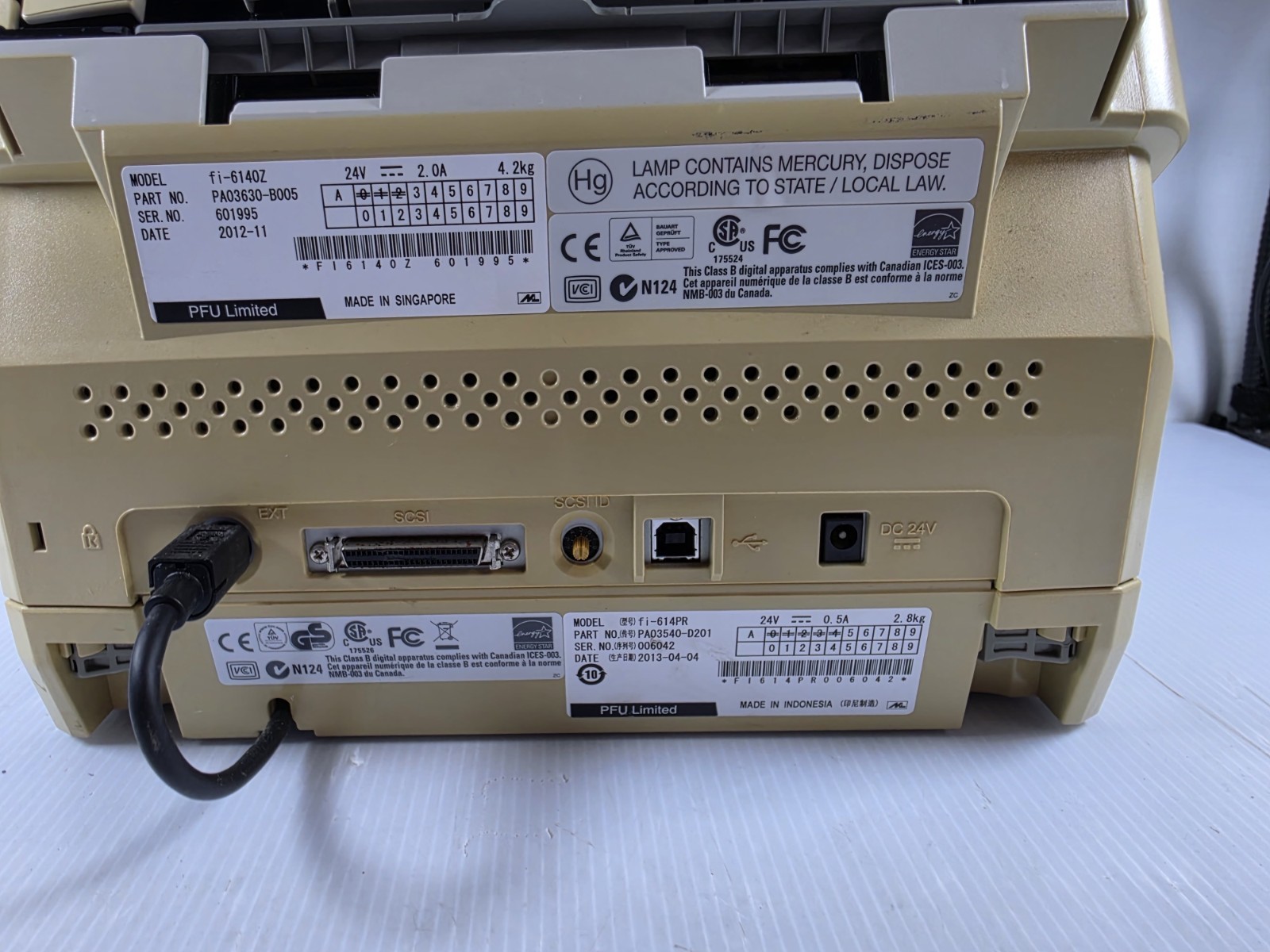 Fujitsu Fi-6140Z Fi-614PR FULL SET Color Duplex Document Scanner USB Accessories