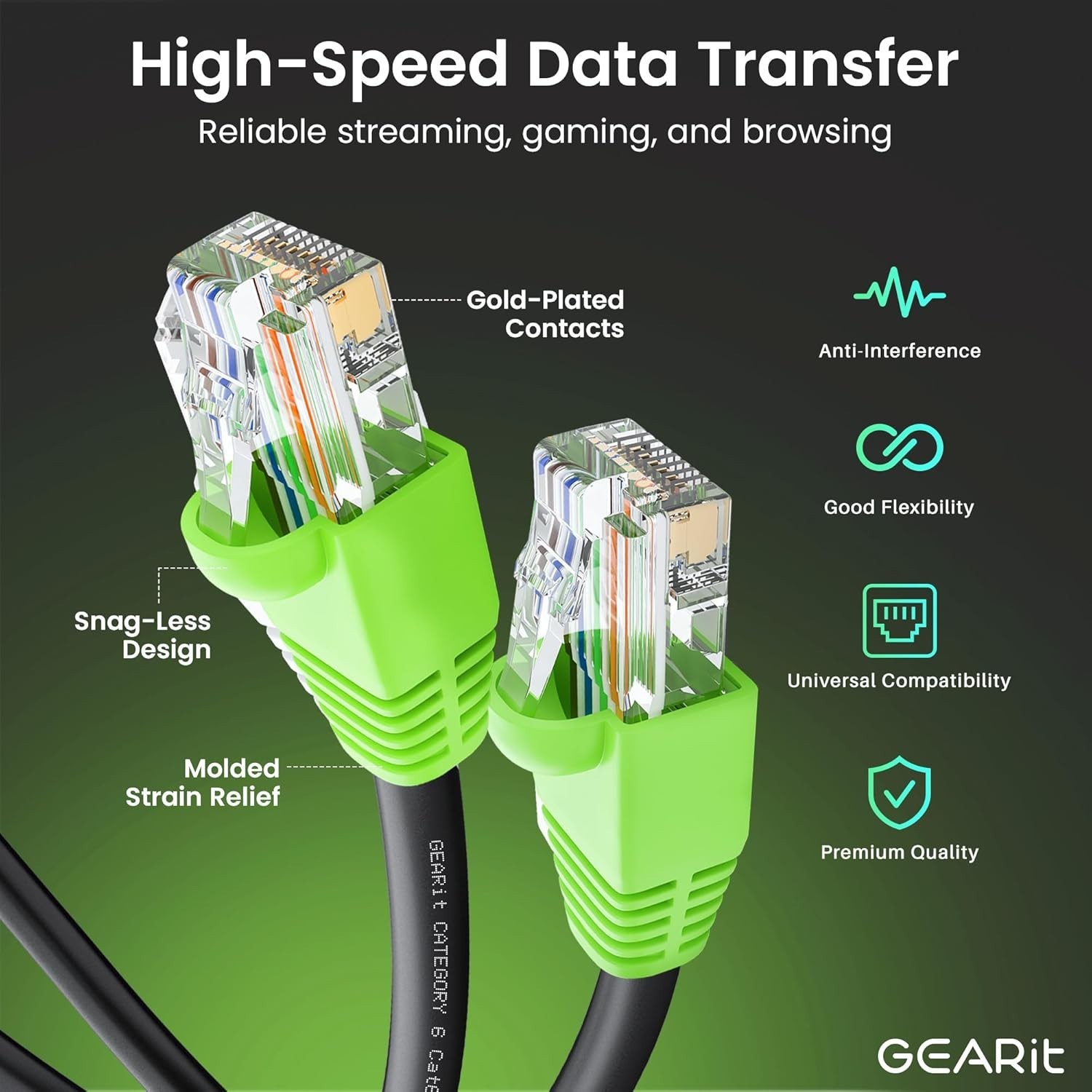 100 Ft Cat 6 Ethernet Cable – Weatherproof, 10 Gbps Performance, for Outdoor Use