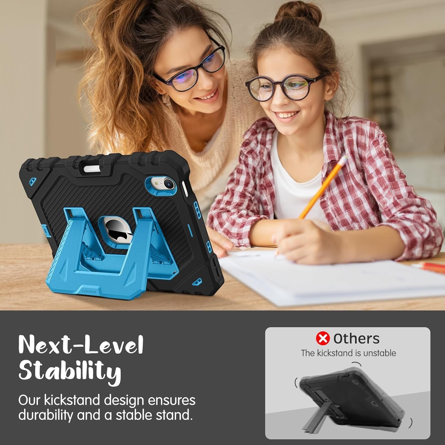 Case for iPad mini 7 (A17 Pro) Fully-Body Rugged Heavy Duty Shockproof Cover